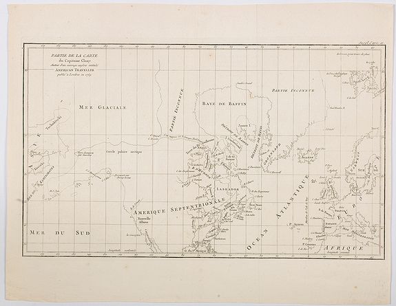 DE VAUGONDY, R. de, Partie de la Carte du Capitaine Cluny Auteur d'un ouvrage anglois intitulé American Traveller publié à Londres en 1769., antique map, old maps