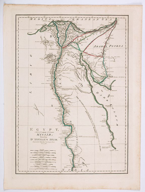 HARRISON, J., Egypt, Called in the Language of the Country Missir drawn from D'Anville's Atlas., antique map, old maps