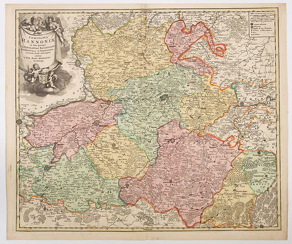 HOMANN, J.B., Comitatus Hannoniae in quas quasque Castellanias Balliviatus. . ., antique map, old maps