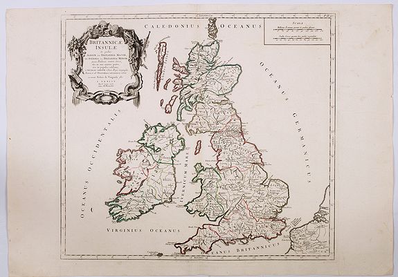 SANTINI, P. / REMONDINI, M., Britannicae Insulae in quibus Albion. . . Et Ivernia. . ., antique map, old maps