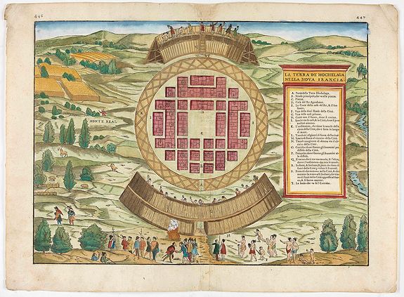 RAMUSIO, G.B., (MONTREAL). La Terra de Hochelaga nella Nova Francia., antique map, old maps