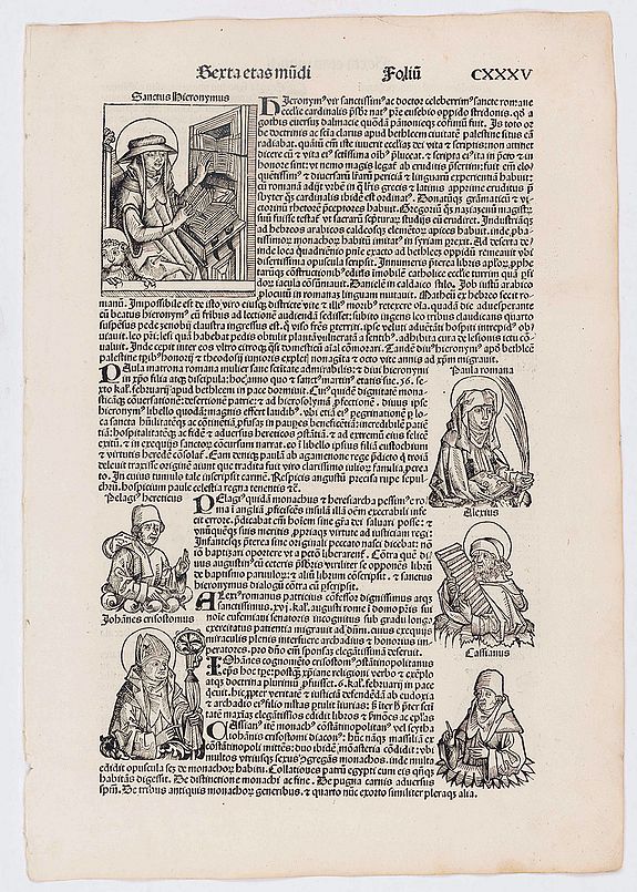 SCHEDEL, H., Sexta Etas Mundi. Foliu. CXXXV, antique map, old maps