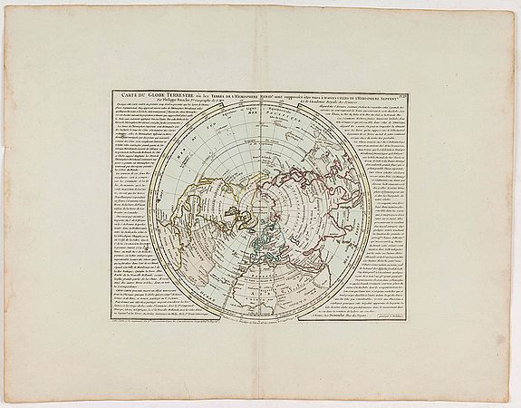 BUACHE, P., Carte du globe terrestre où les terres de l'hémisphère méridl sont supposées être vues à travers celles de l'hémisphère septentl., antique map, old maps