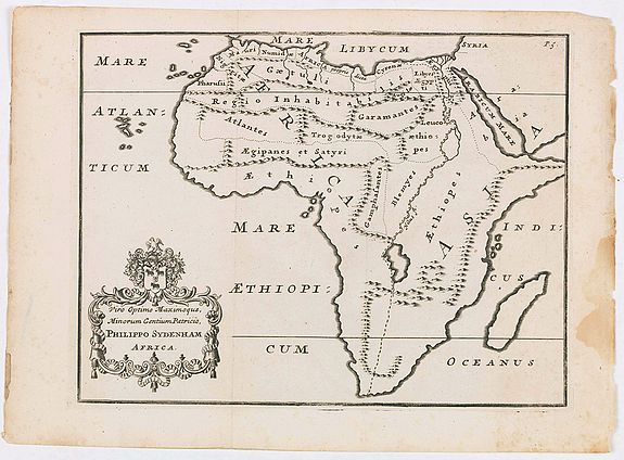 MELA, P., Viro Optimo Maximoque, Minorum Gentinum Pattricio, Philippo Sydenham Africa., antique map, old maps
