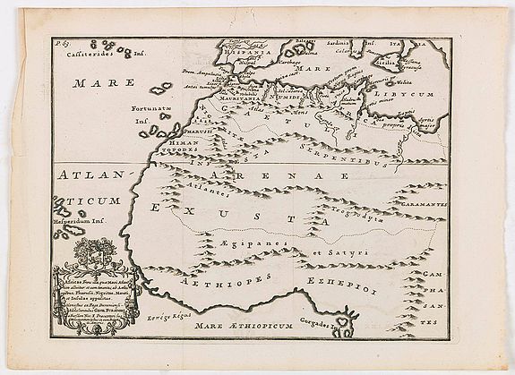 MELA, P., Africae fons illa, quae Mari Atlantico . . ., antique map, old maps