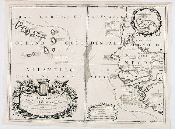 CORONELLI, V.M., Bocche del Fiume Negro et Isole di Capo Verde. . ., antique map, old maps