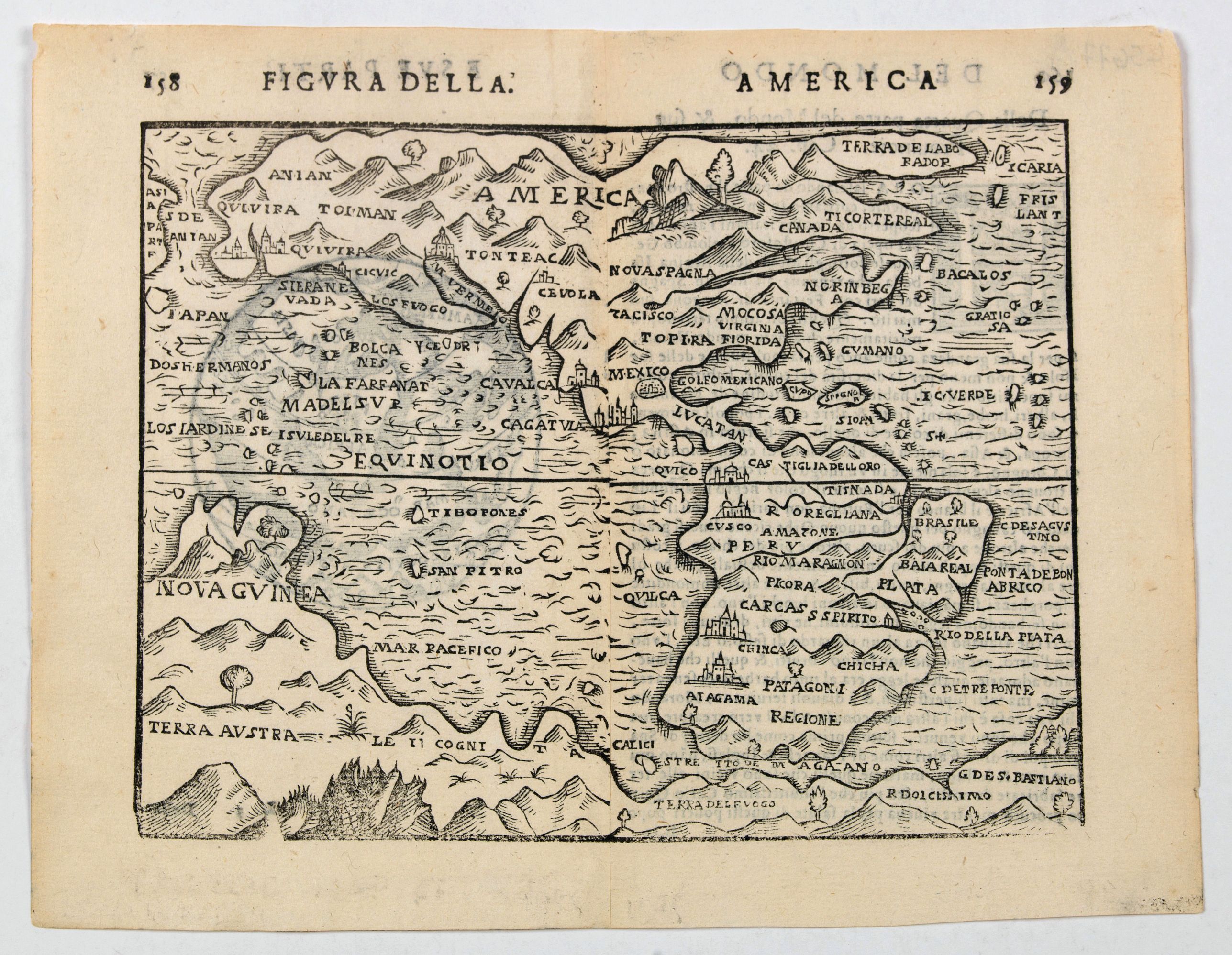 ROSSACCIO, G., America., antique map, old maps