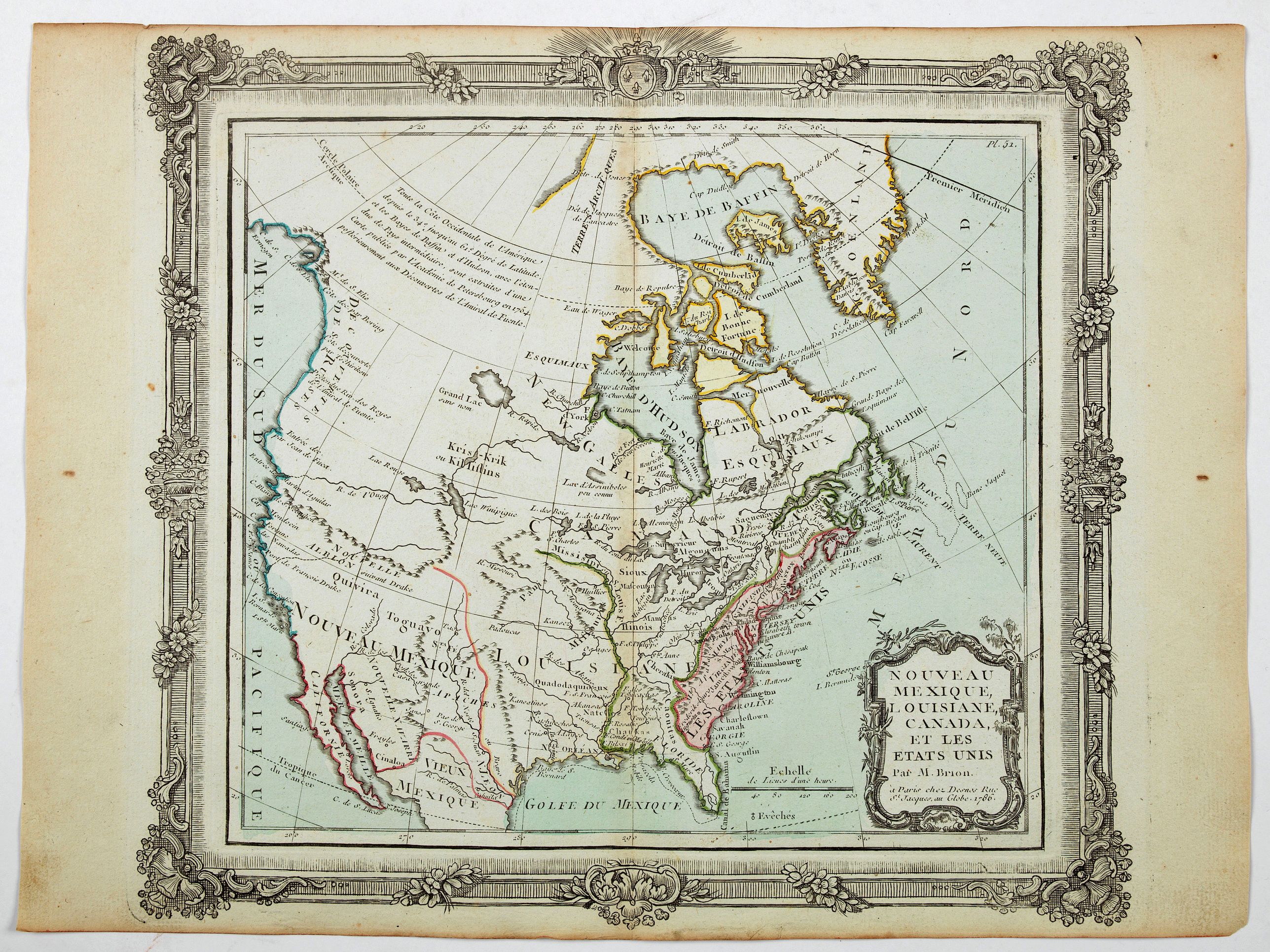 DESNOS / BRION, Nouveau Mexique, Louisiane, Canada.., antique map, old maps