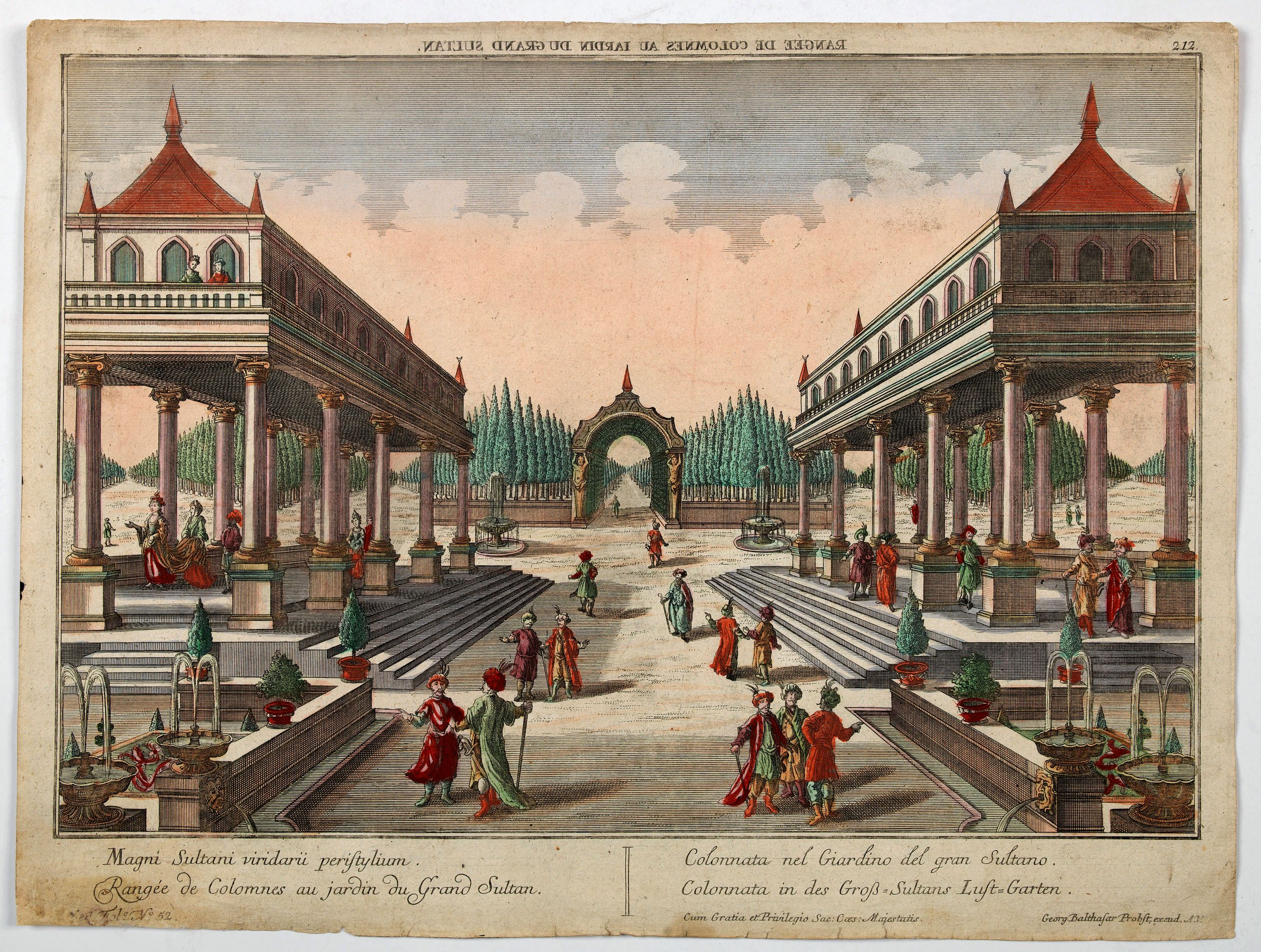 PROBST, G.B., Rangee de Colomnes au jardin du grand Sultan., antique map, old maps