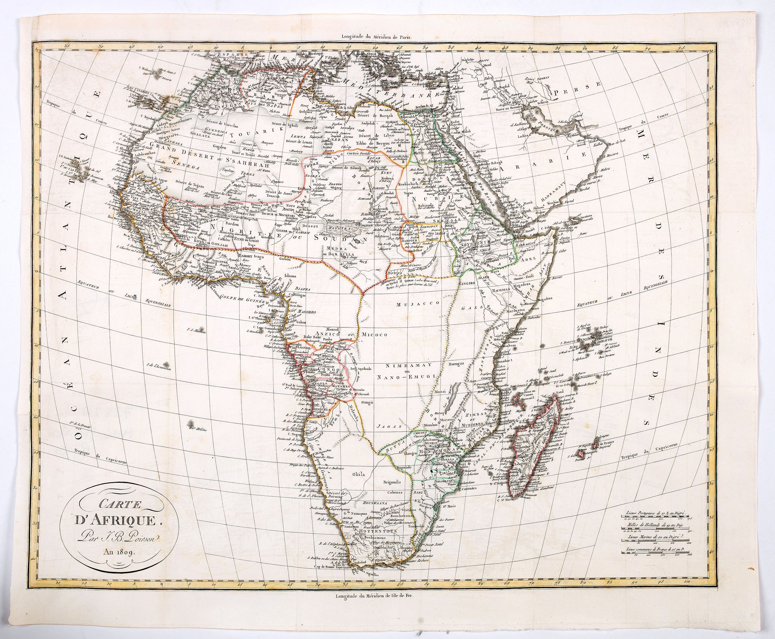 POIRSON, J.B., Carte d'Afrique. Par J.B. Poirson. An 1809, antique map, old maps