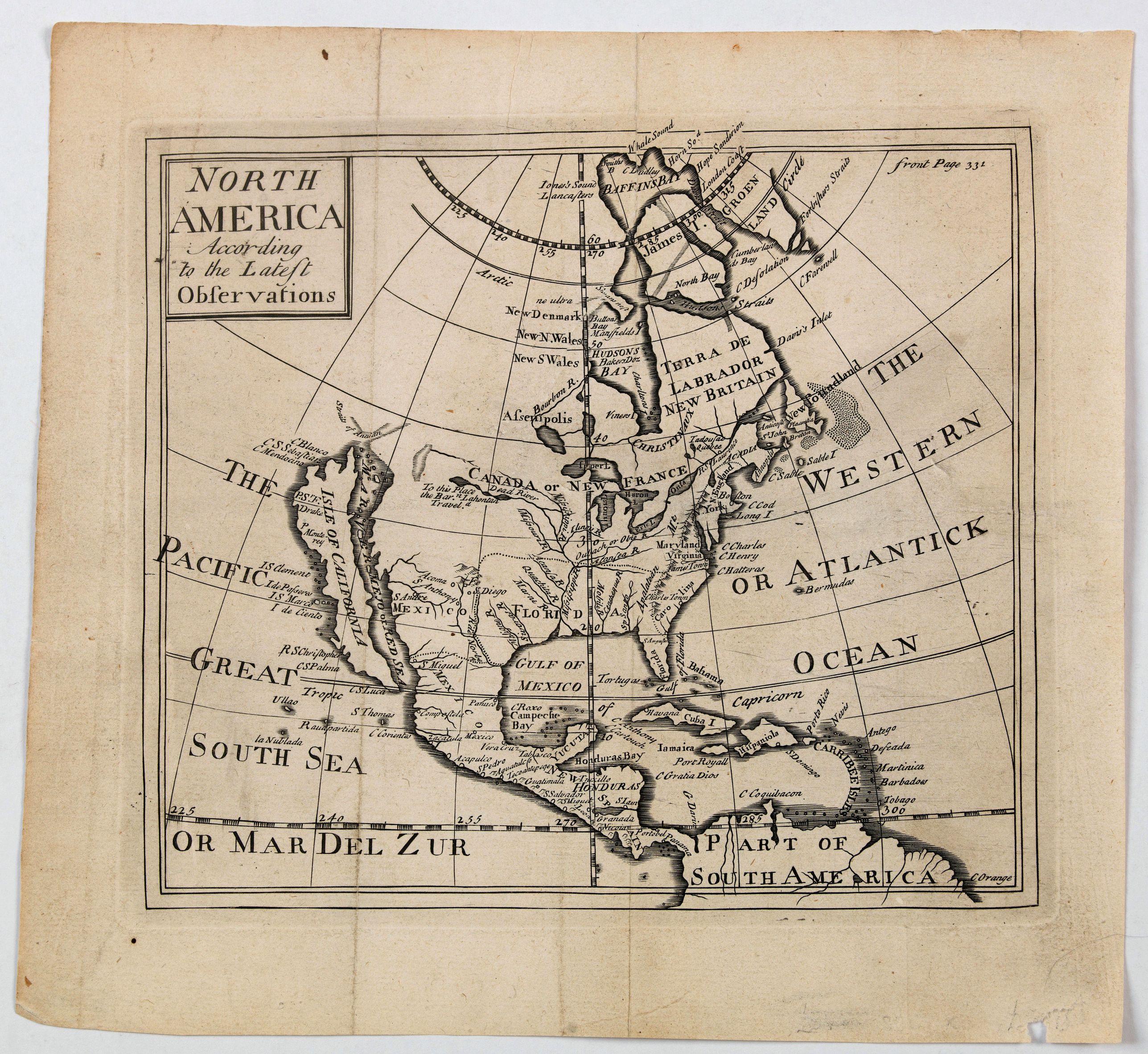 SENEX, John., North America According to the Latest Observations., antique map, old maps