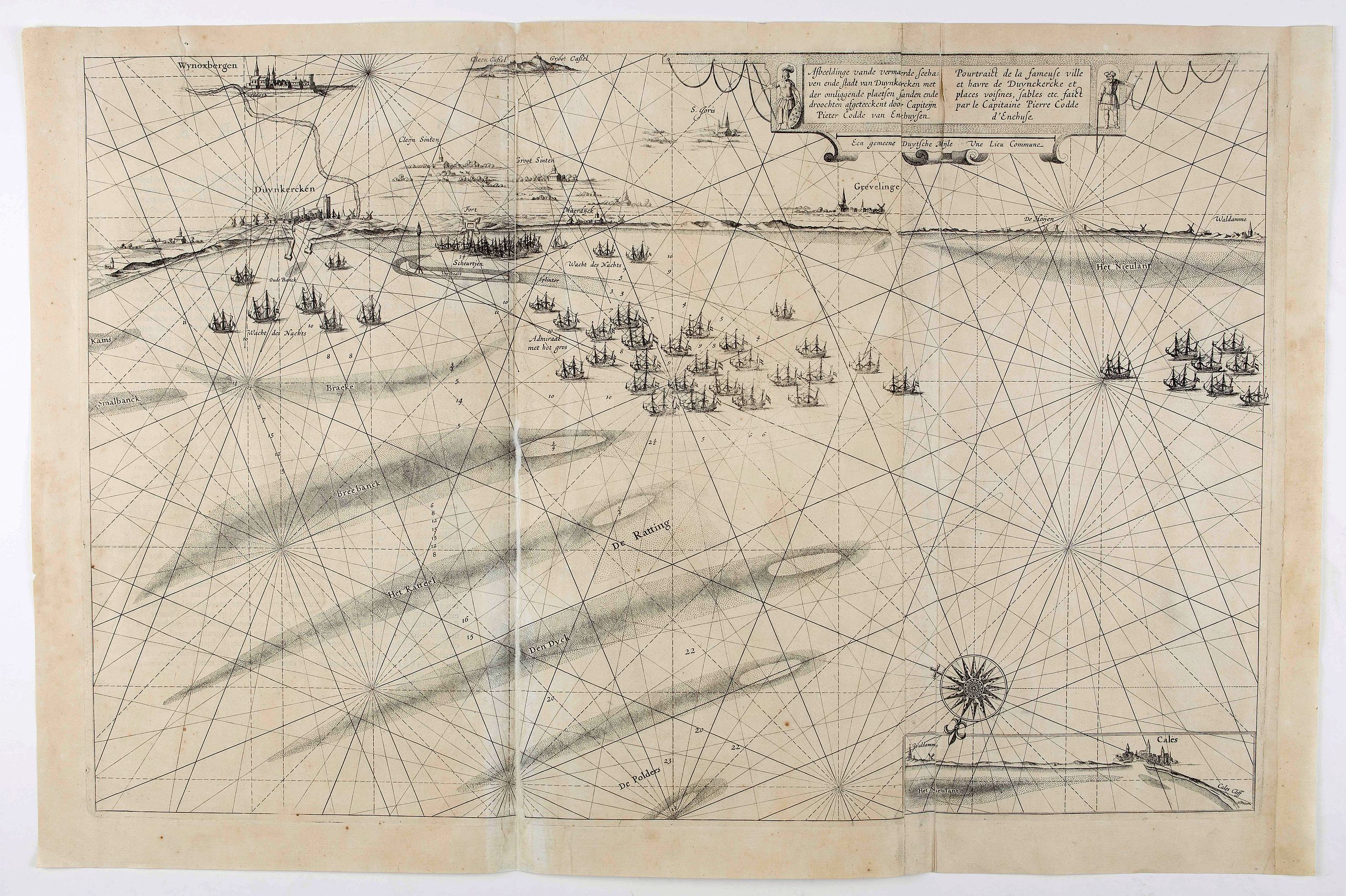 BLAEU, W., Afbeeldinge vande vermaerde seehaven ... Duynkerken.., antique map, old maps