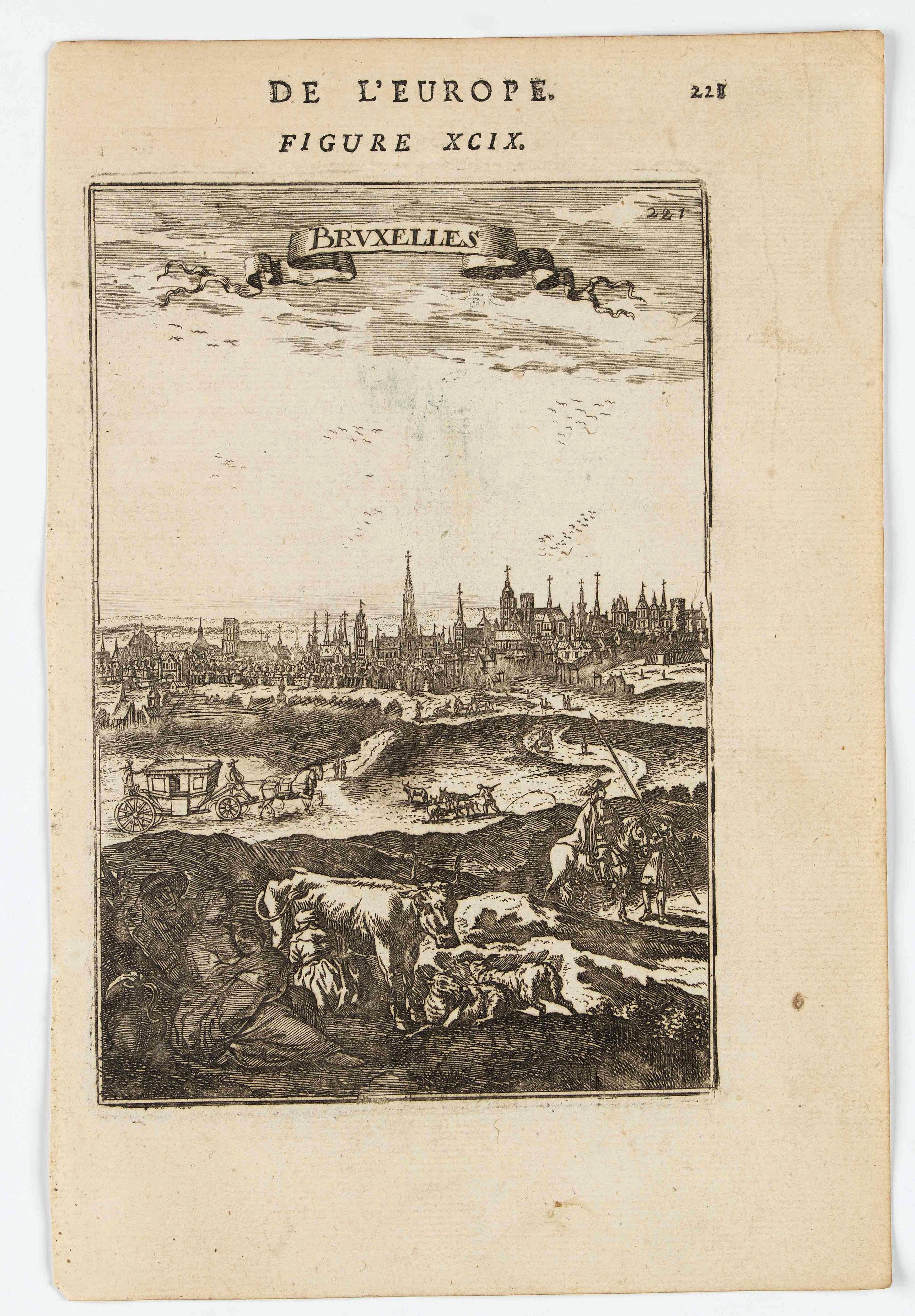 MANESSON MALLET, A., Bruxelles., antique map, old maps