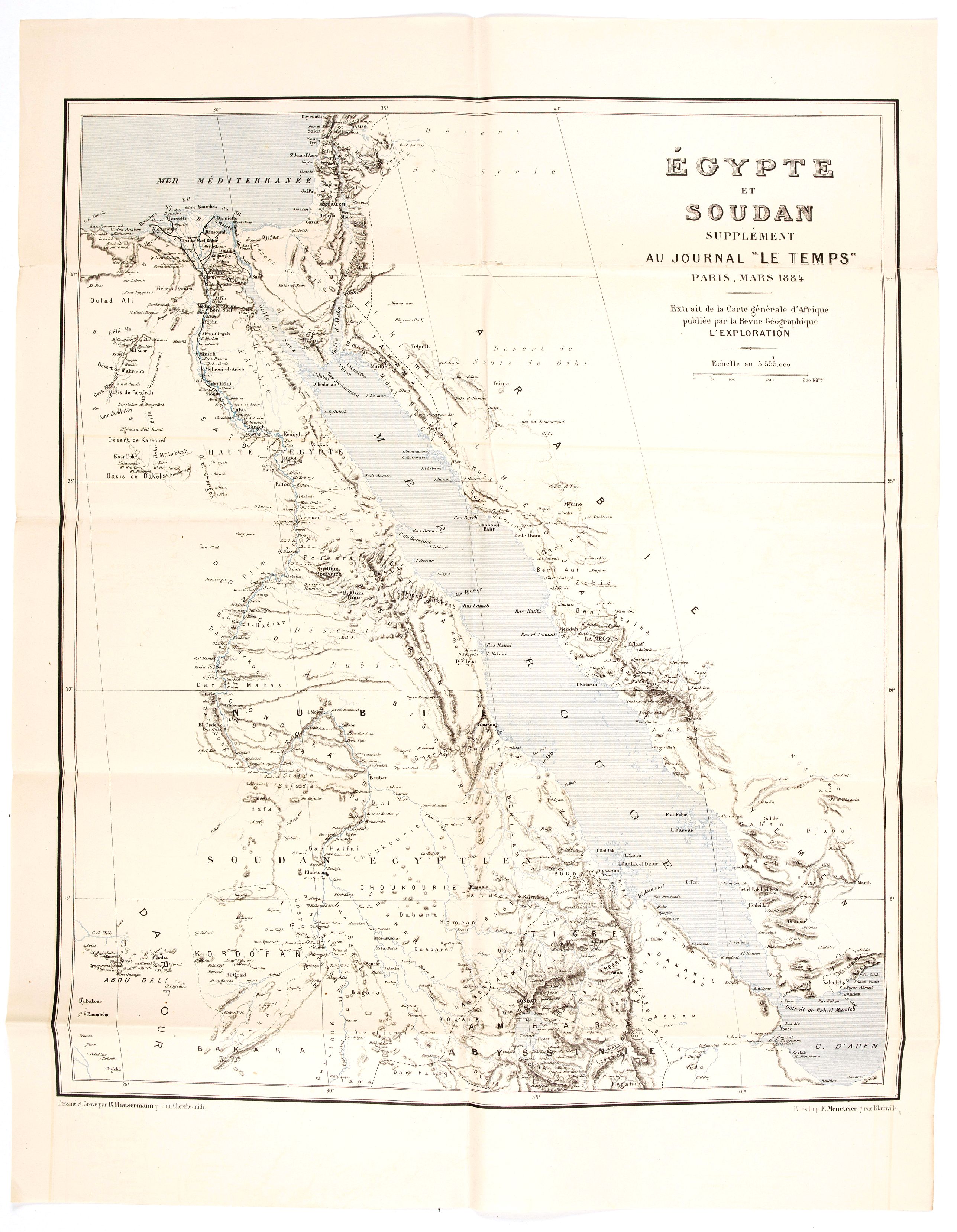MENETRIER, F., Egypte et Soudan supplément au journal