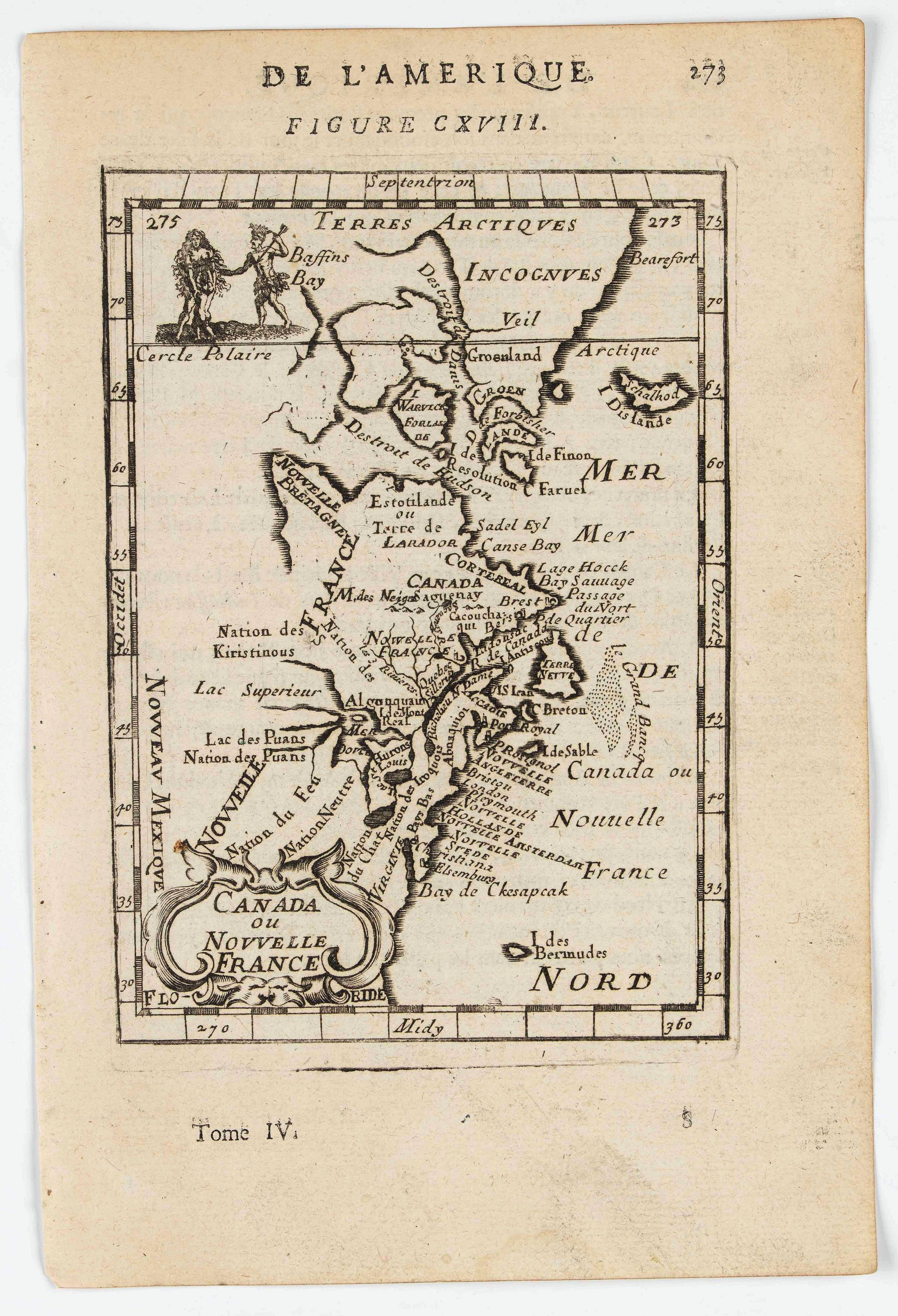 MANESSON MALLET, A., Canada ou Nouvelle France., antique map, old maps