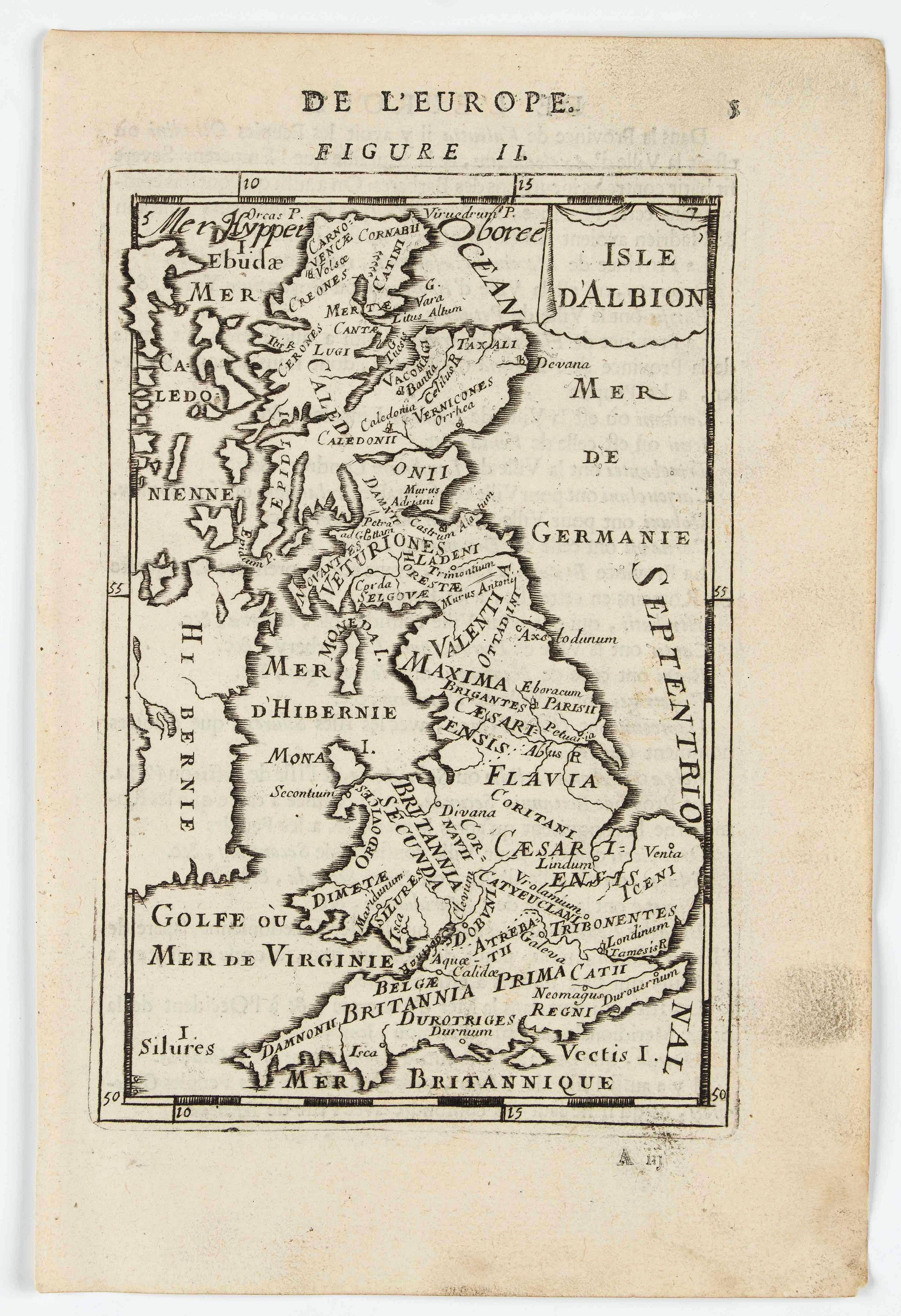 MANESSON MALLET, A., Isle d'Albion., antique map, old maps