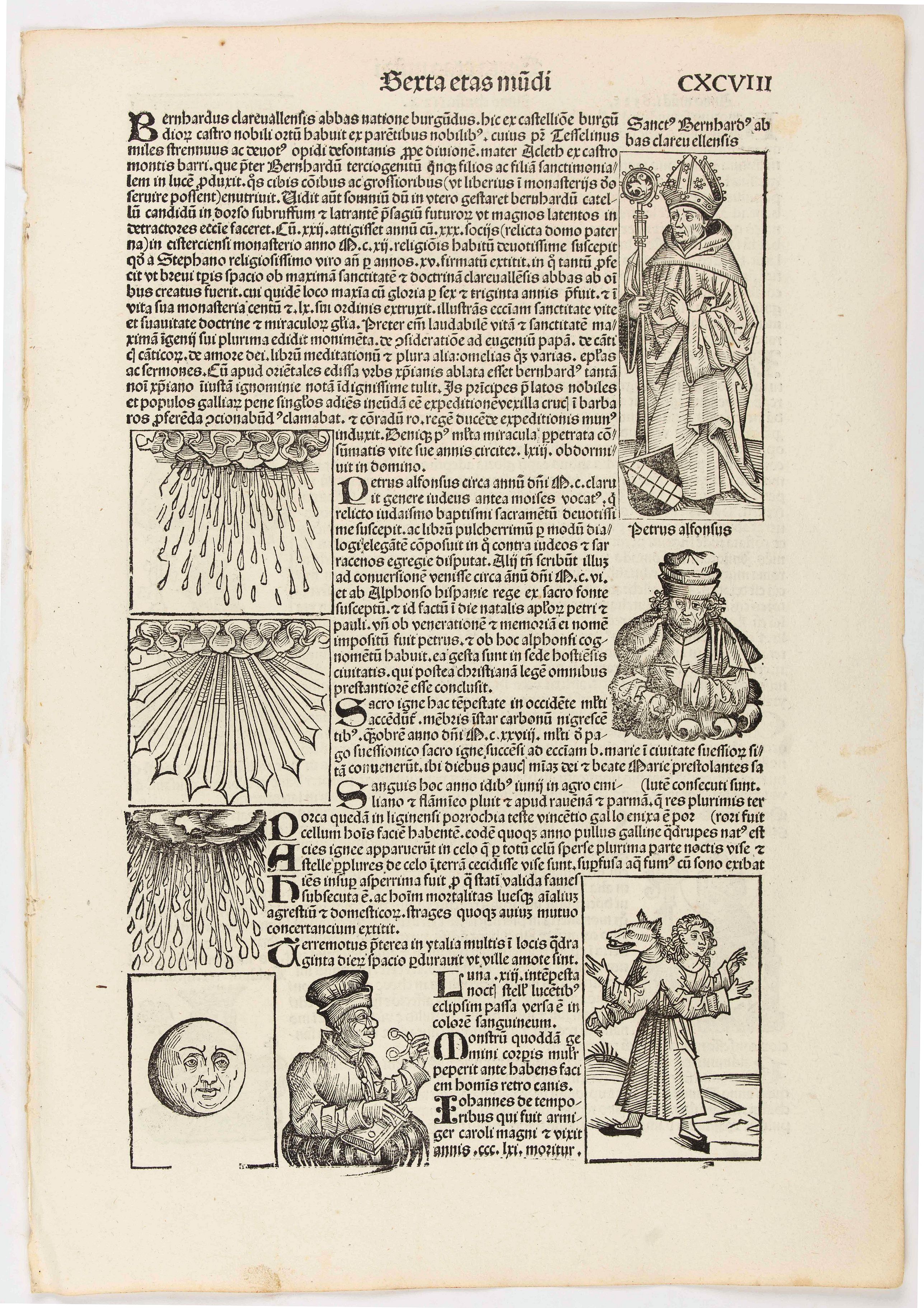 SCHEDEL, H., Sexta etas mundi CXCVIII - Page from: Liber chronicarum Nuremberg., antique map, old maps