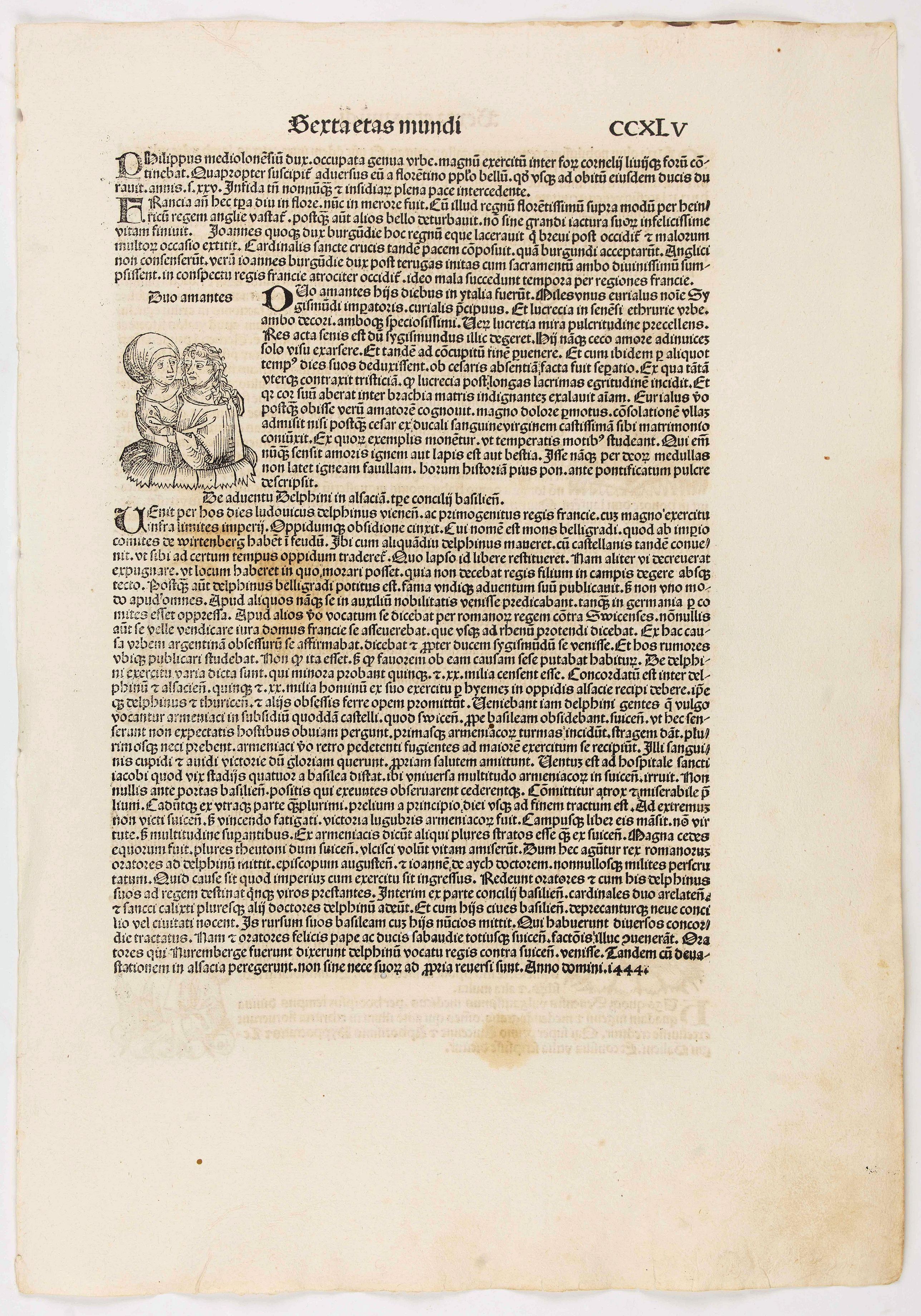 SCHEDEL, H., Sexta etas Mundi. Folium. CCXLV, antique map, old maps