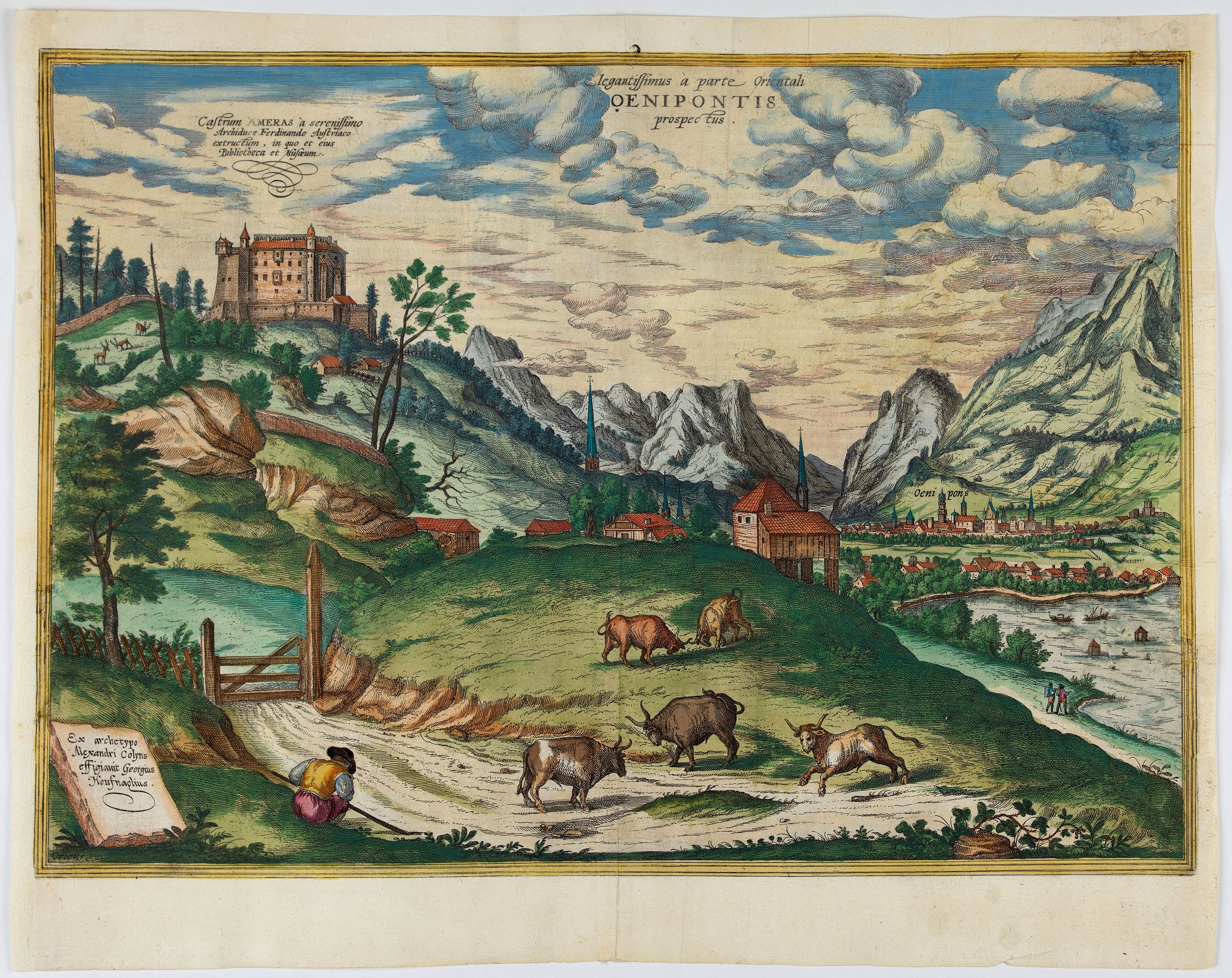 BRAUN, G. / HOGENBERG, F., Elgantissimus à parte Orientali Oenipontis prospectus., antique map, old maps
