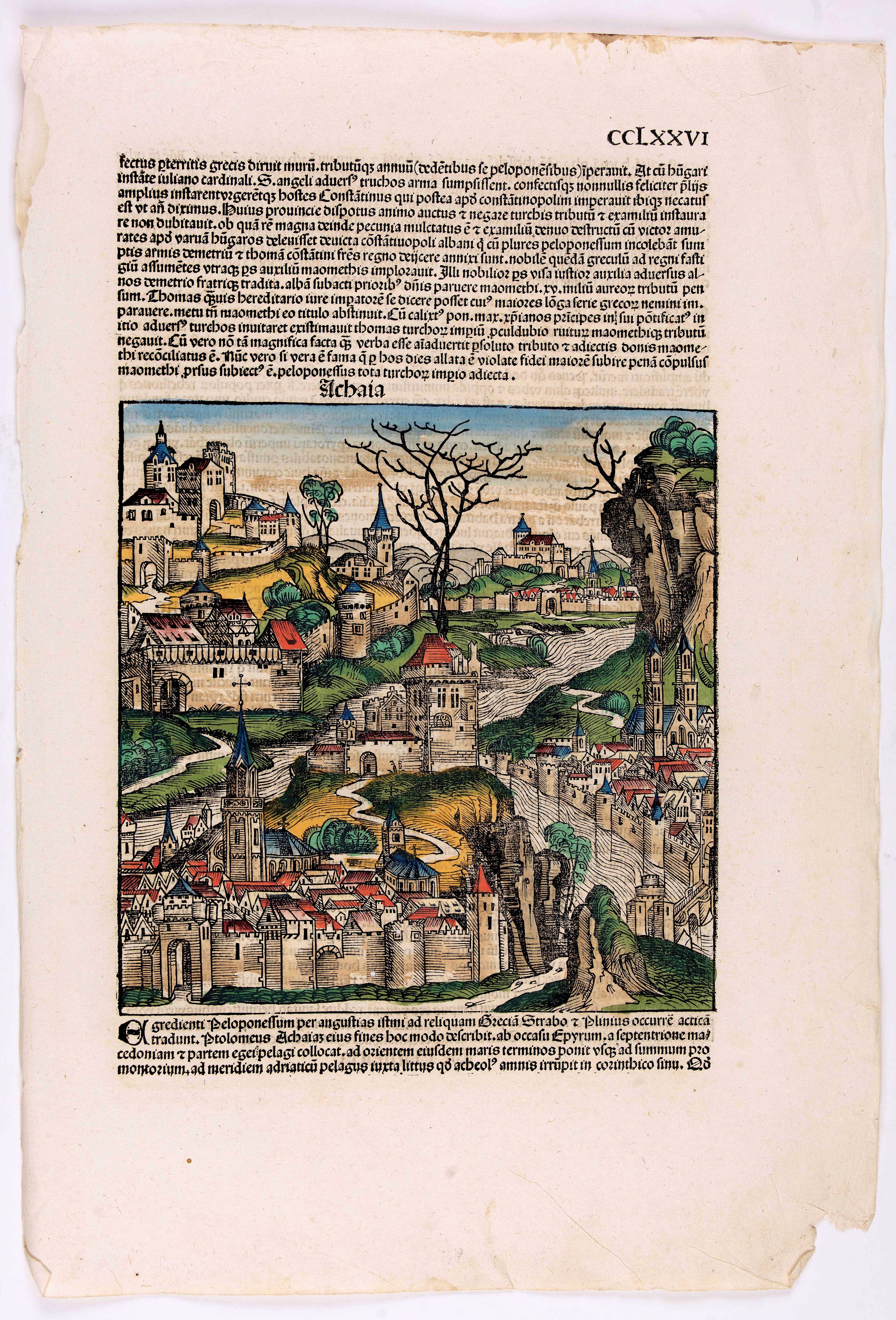 SCHEDEL, H., CCLXXVI, antique map, old maps