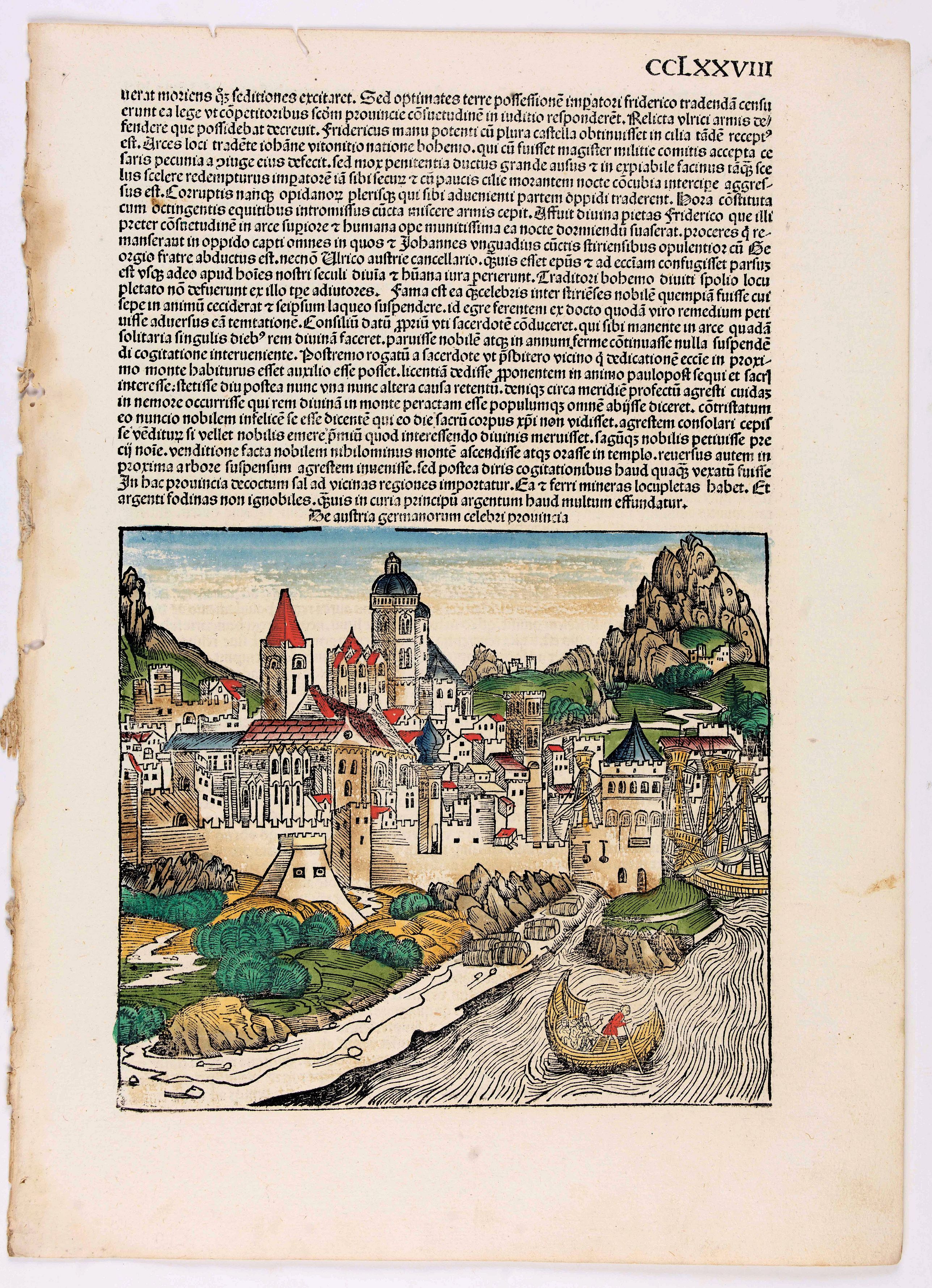 SCHEDEL, H., Quita Etas Mundi. Folium. CCLXXVIII, antique map, old maps
