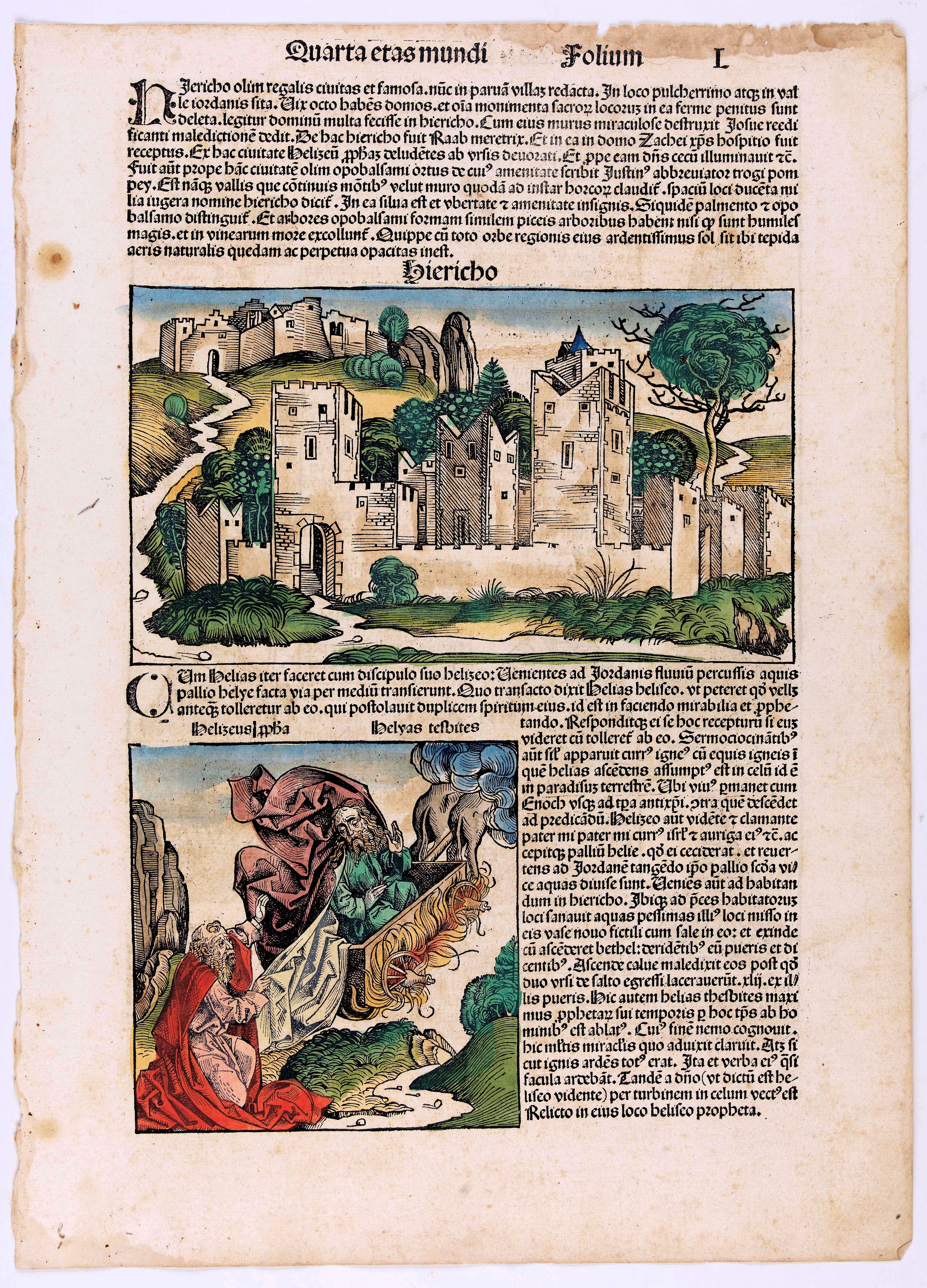 SCHEDEL, H., Quita etas mundi. Folium. L., antique map, old maps