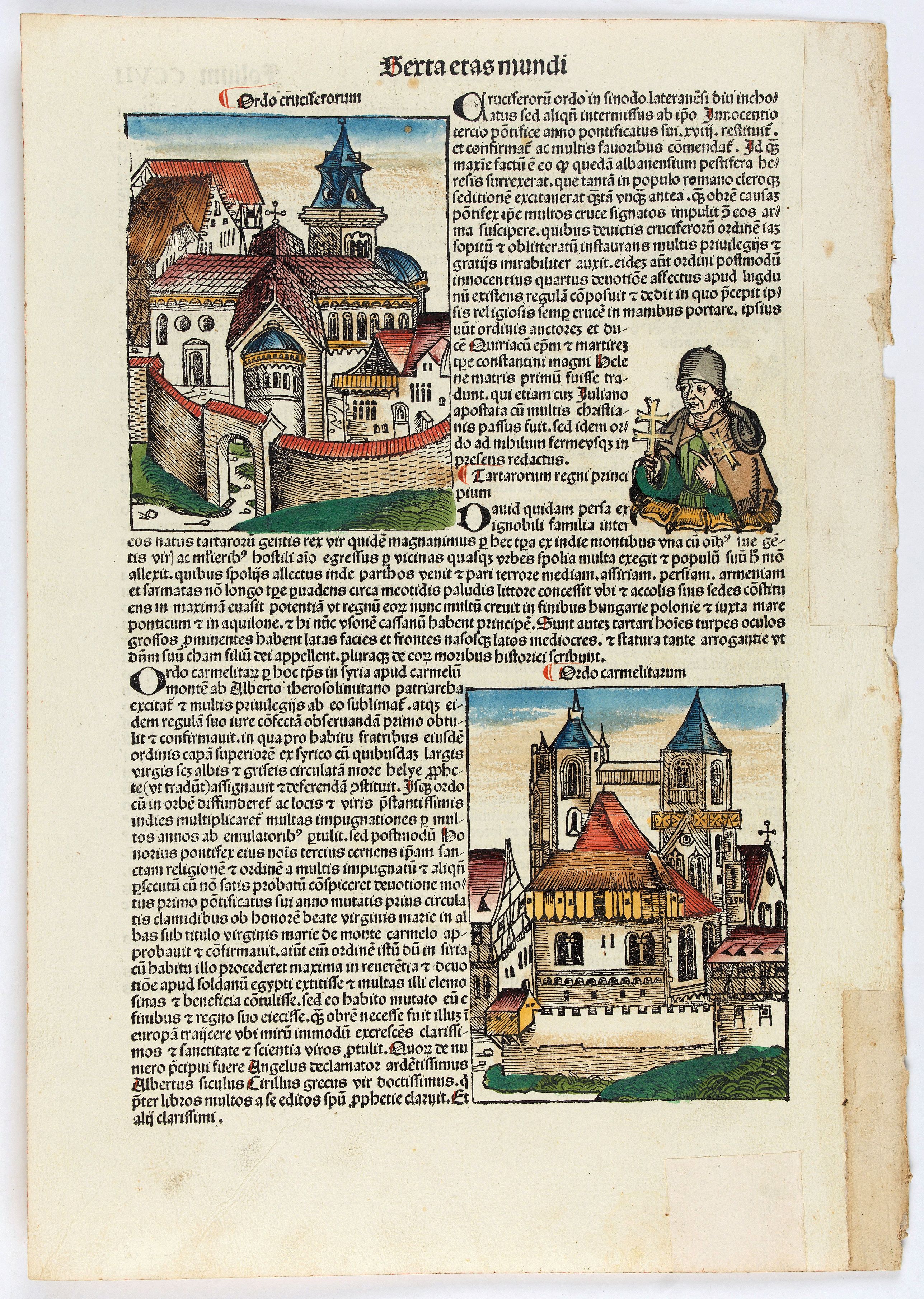 SCHEDEL, H., Quita Etas Mundi. Folium. CCVII, antique map, old maps