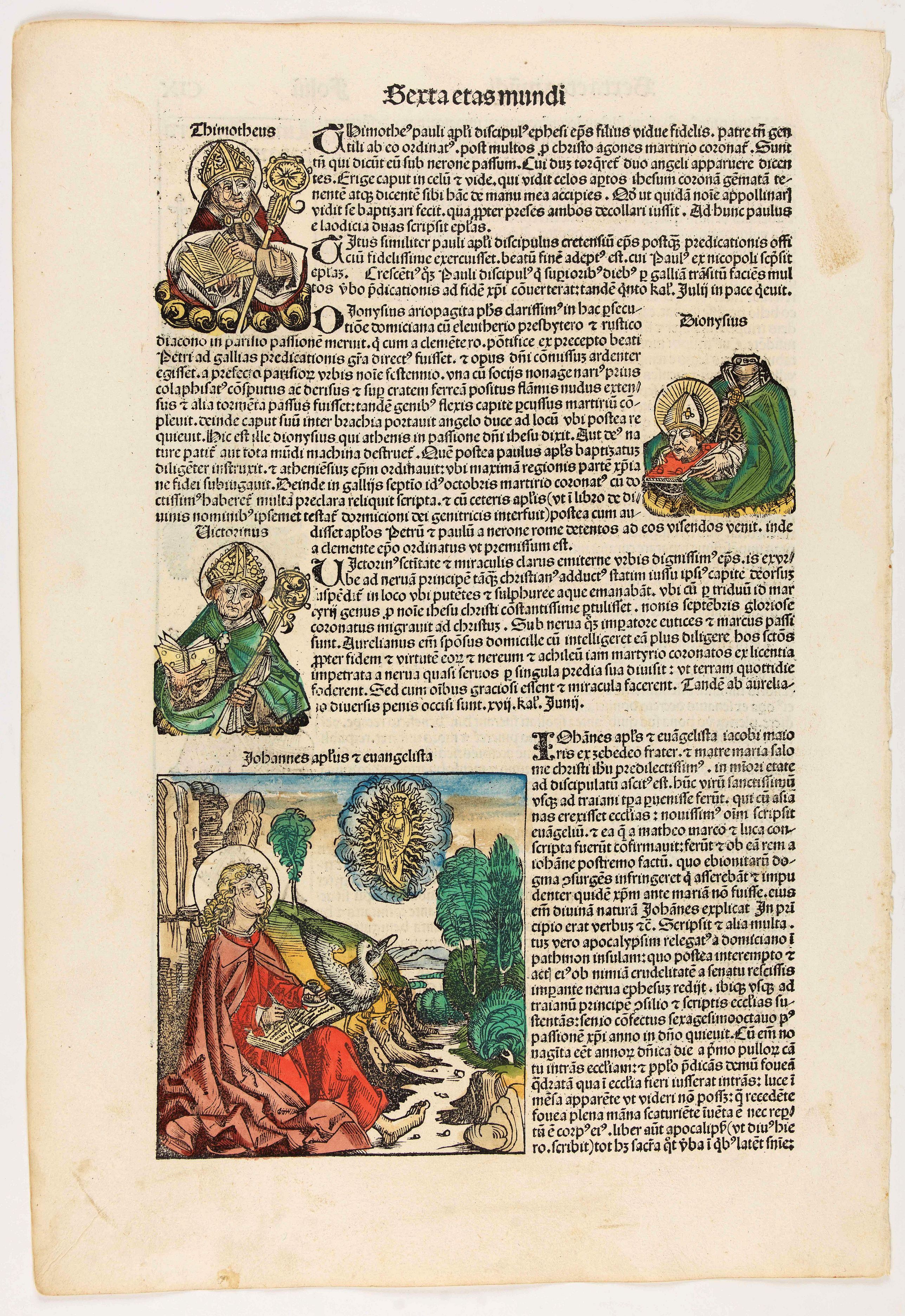 SCHEDEL, H., Quita Etas Mundi. Folium. CIX, antique map, old maps