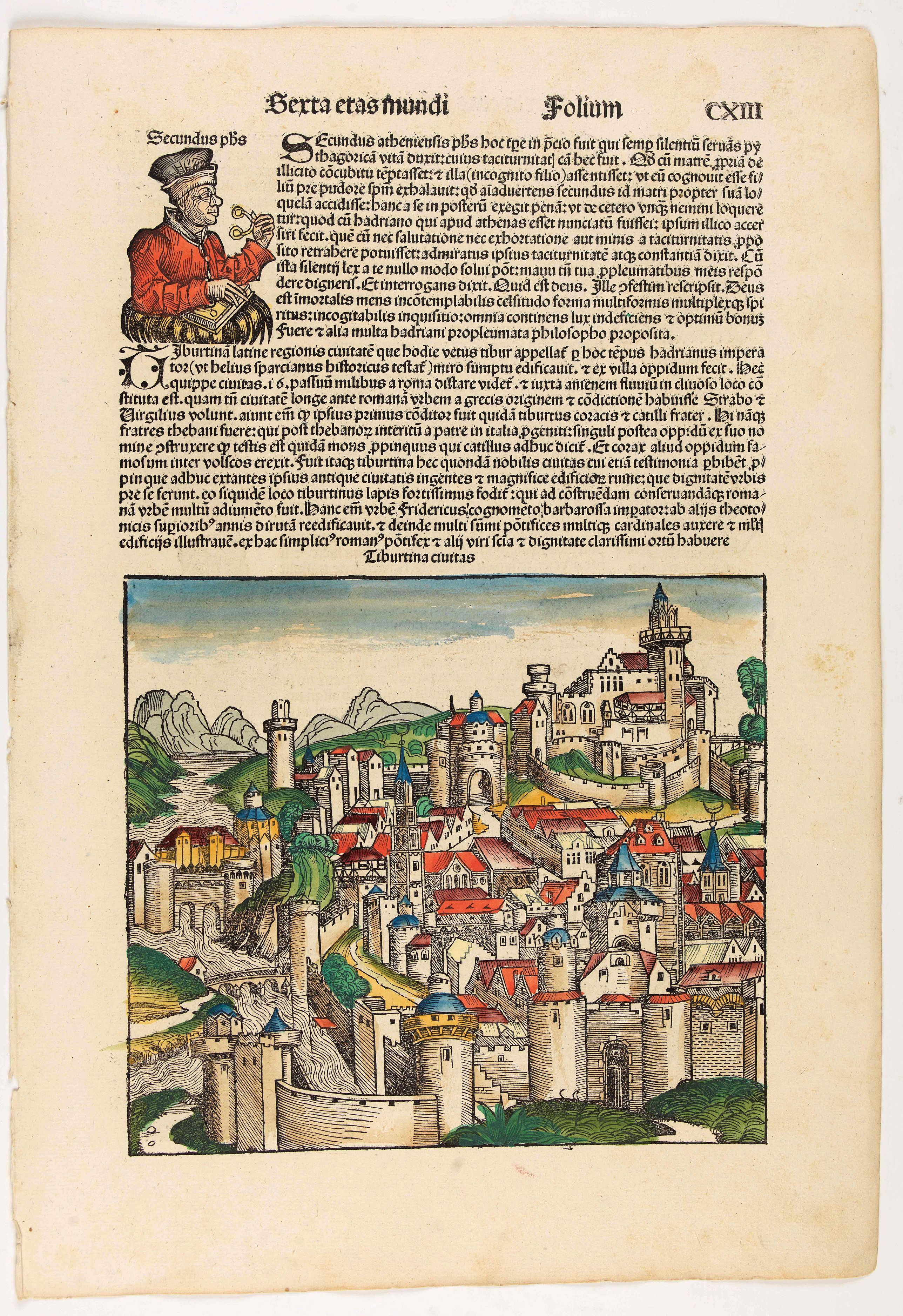 SCHEDEL, H., Quita Etas Mundi. Folium. CXIII, antique map, old maps