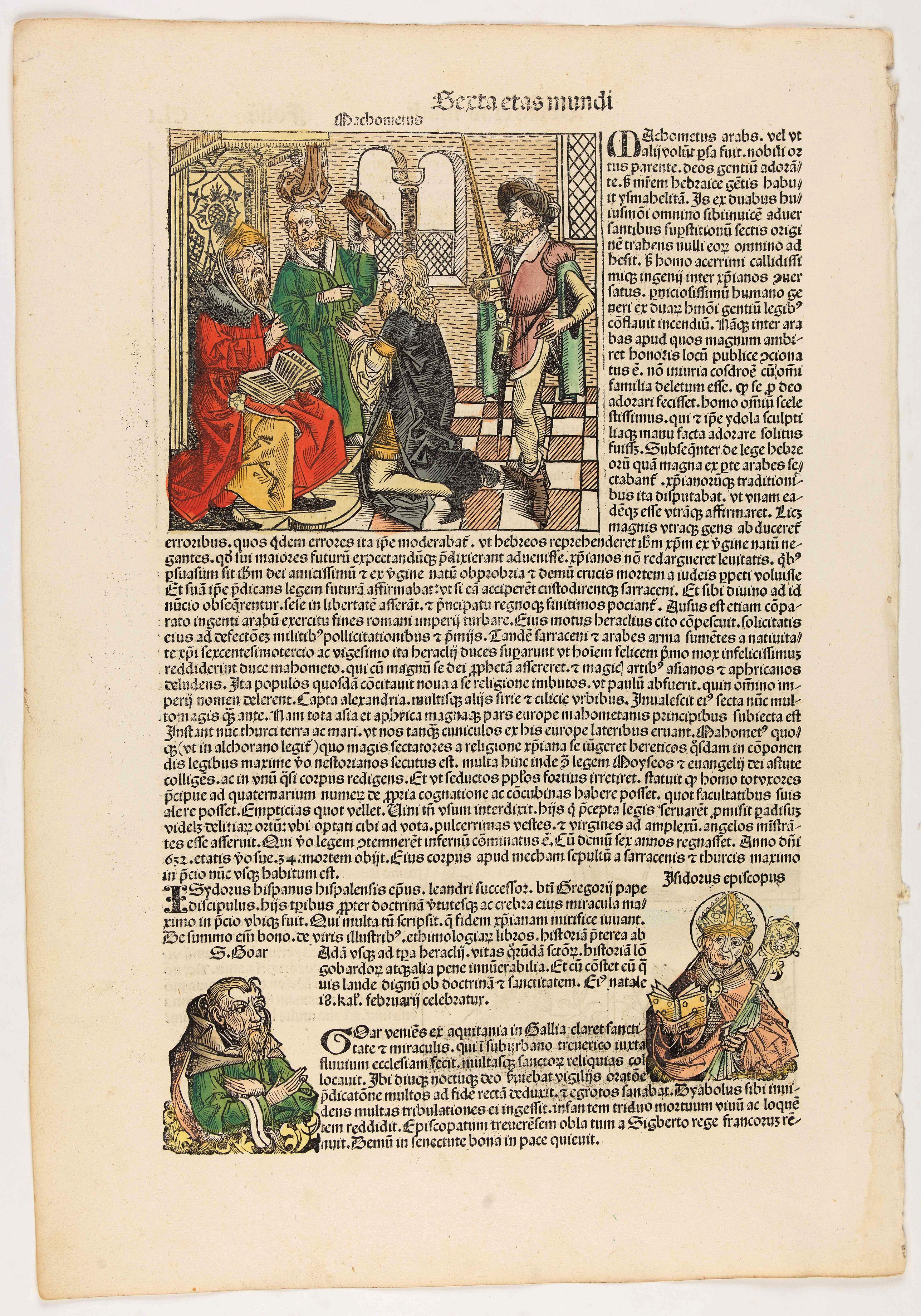 SCHEDEL, H., Terta etas mundi. Foliu CLI., antique map, old maps