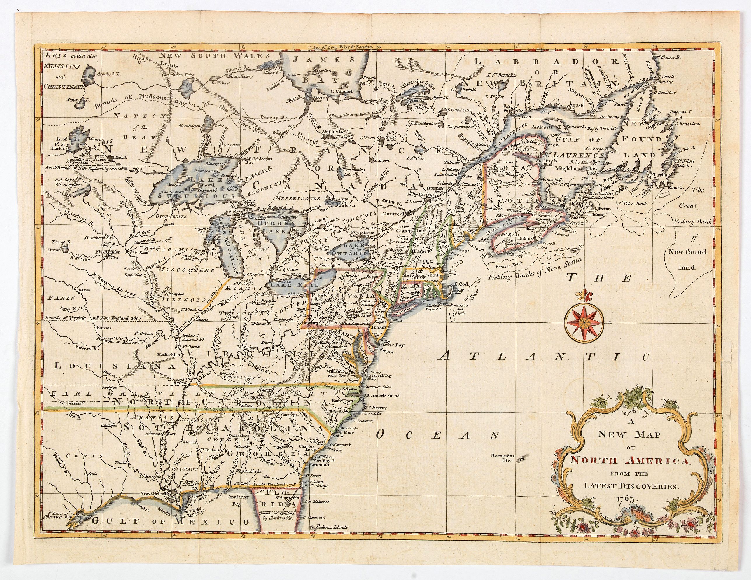 SPILSBURY, John., A New Map of North America from the Latest Discoveries., antique map, old maps