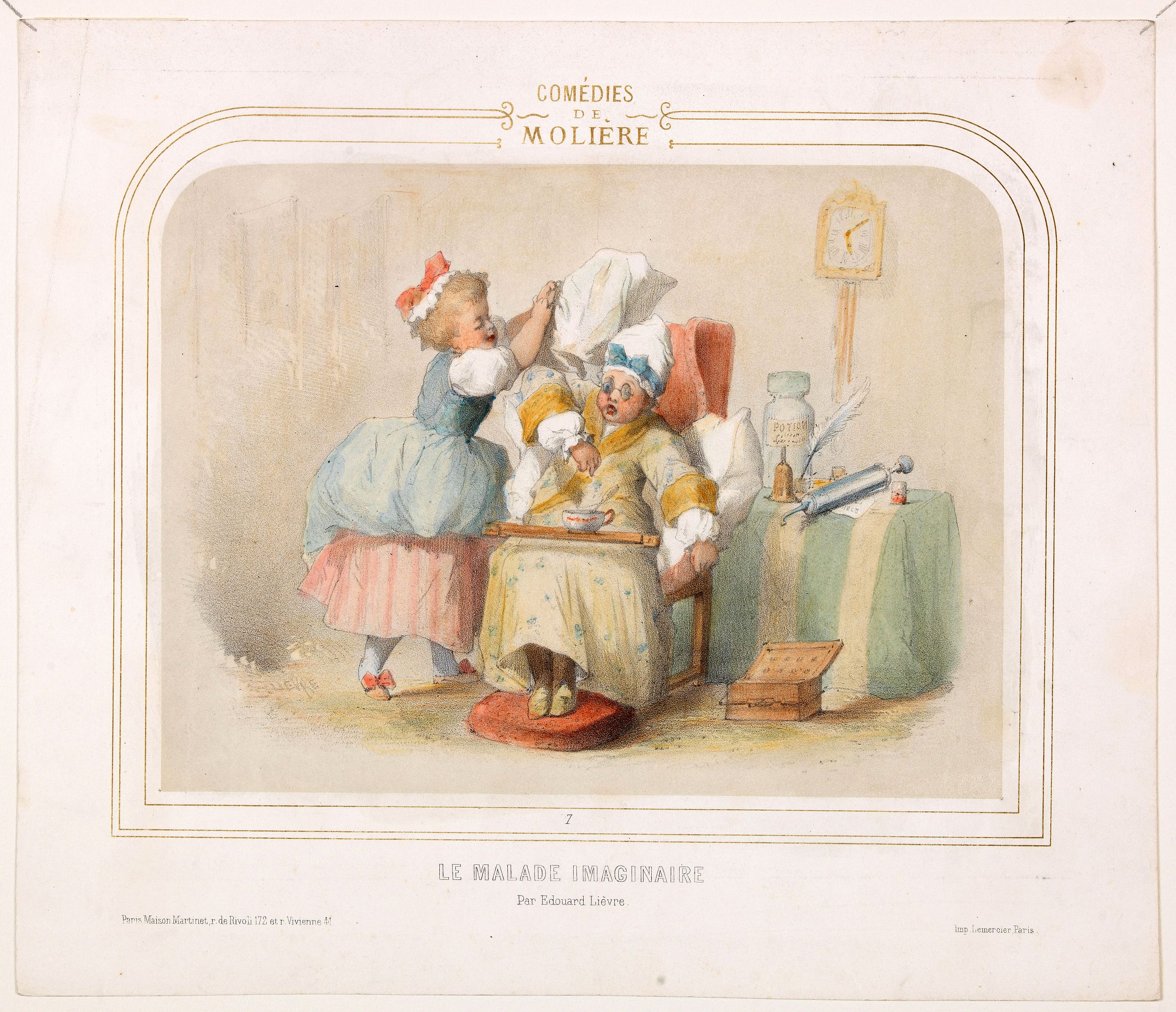 MAISON MARTINET., Comedies de Moliere . . .Le Malade Imaginaire., antique map, old maps
