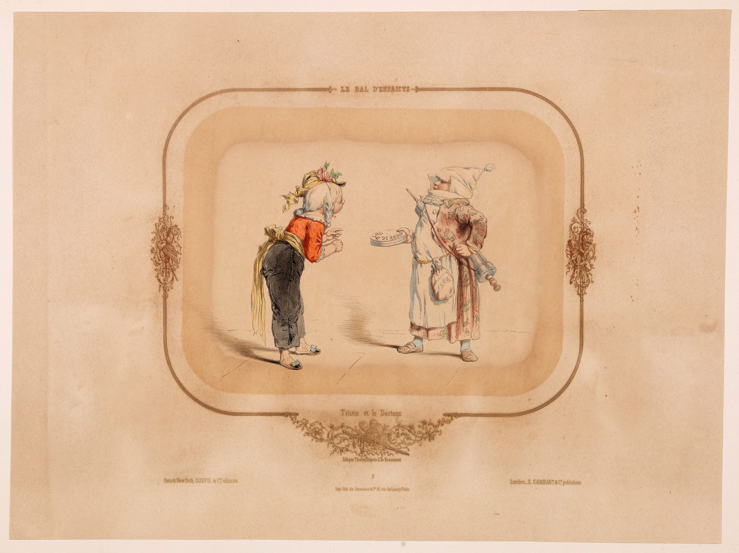 THIELLY, Claude., Le Bal d'Enfants Titine et la Docteur. No.9, antique map, old maps