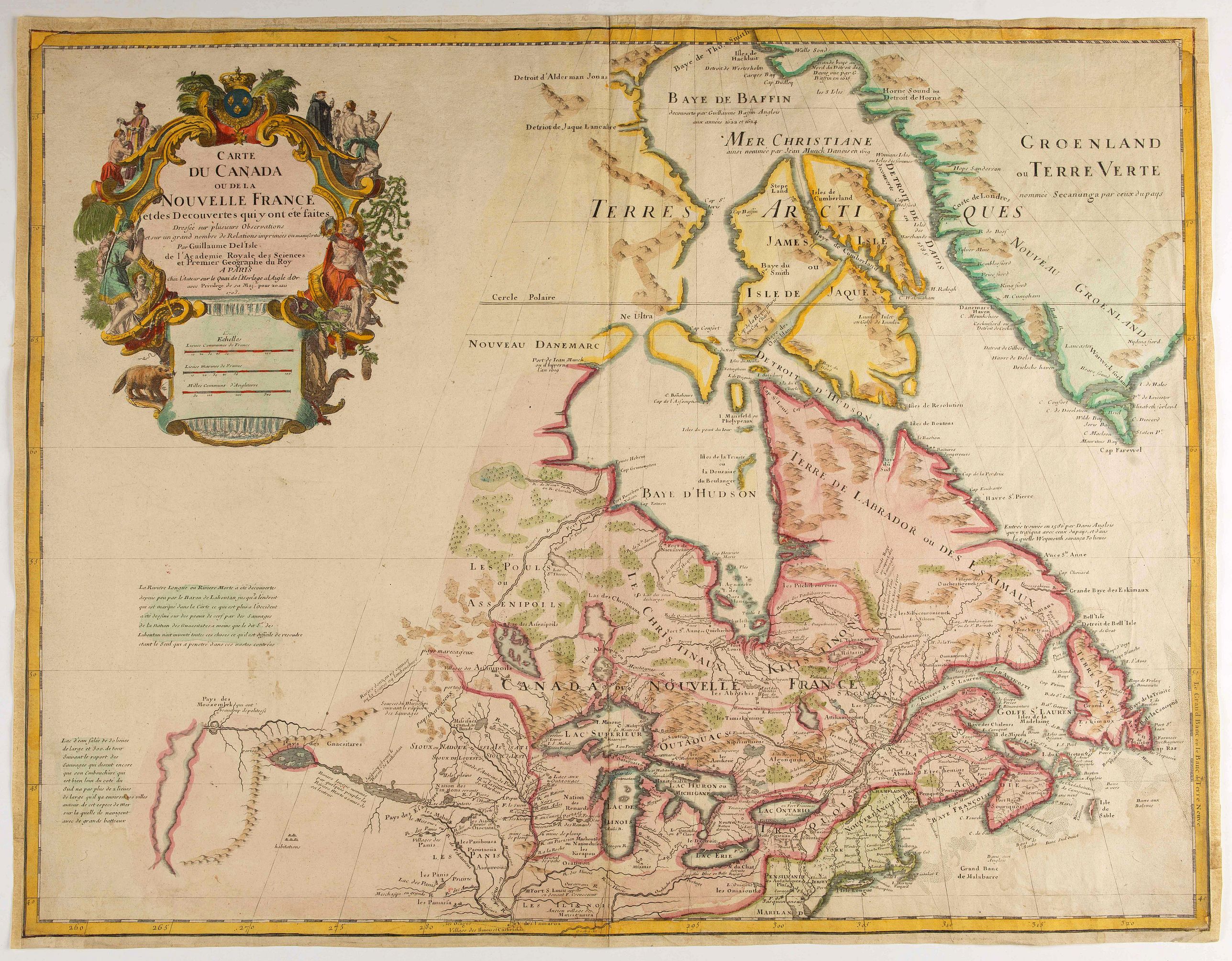 DE L'ISLE, G., Carte du Canada ou de la Nouvelle France., antique map, old maps