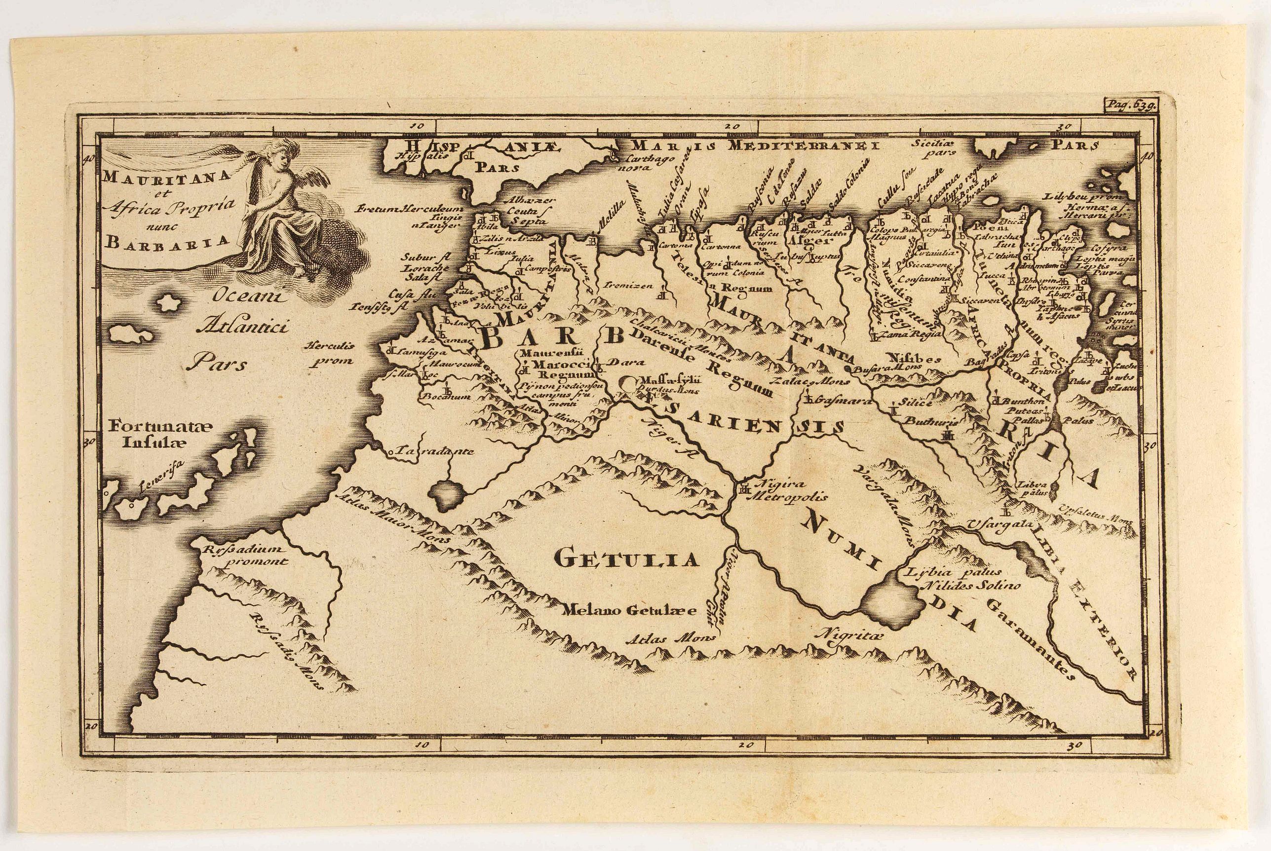 CLUVER, P., Mauritana et Africa Proria nunc Barbaria., antique map, old maps