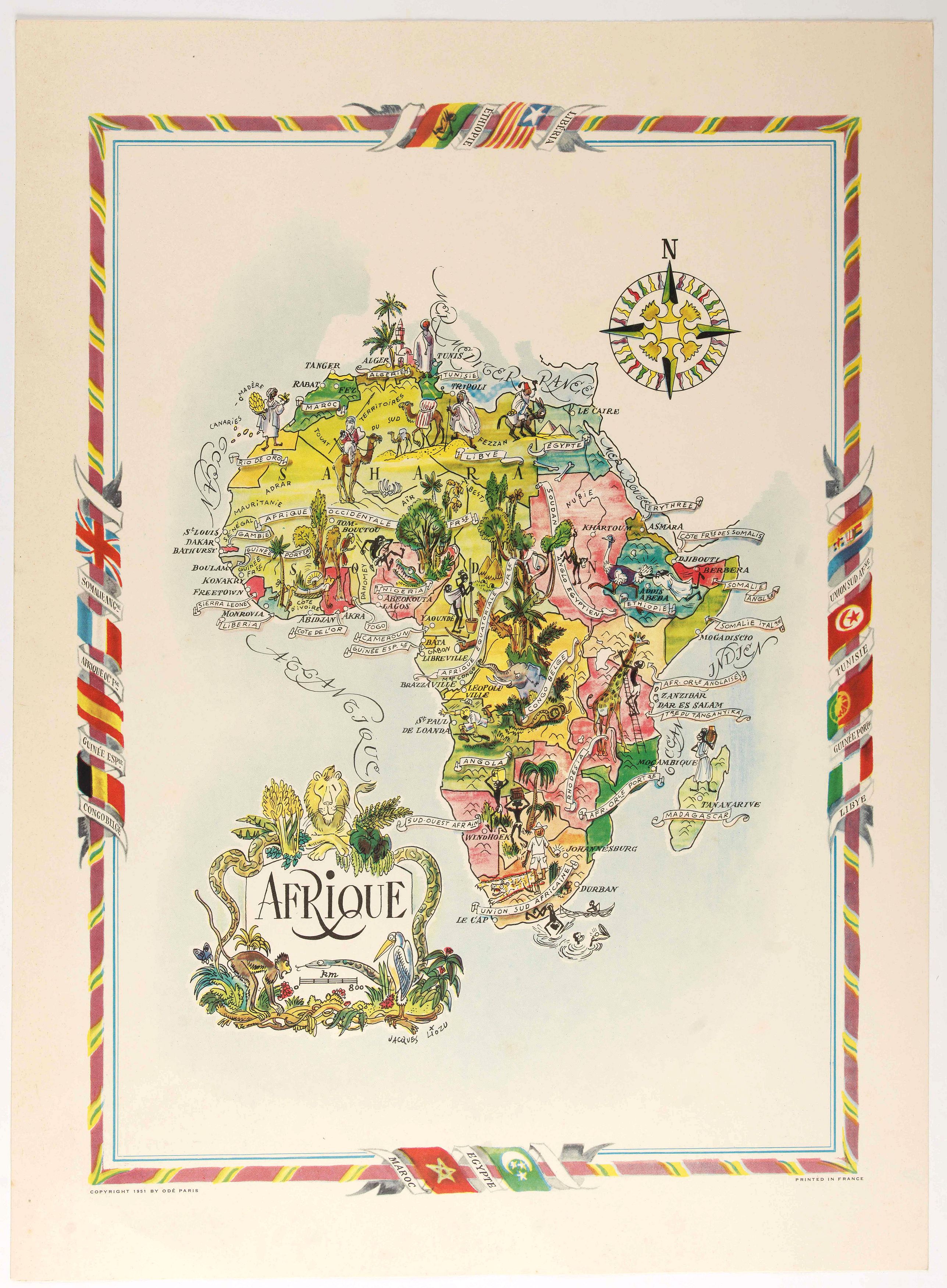 LIOZU, J., Afrique., antique map, old maps