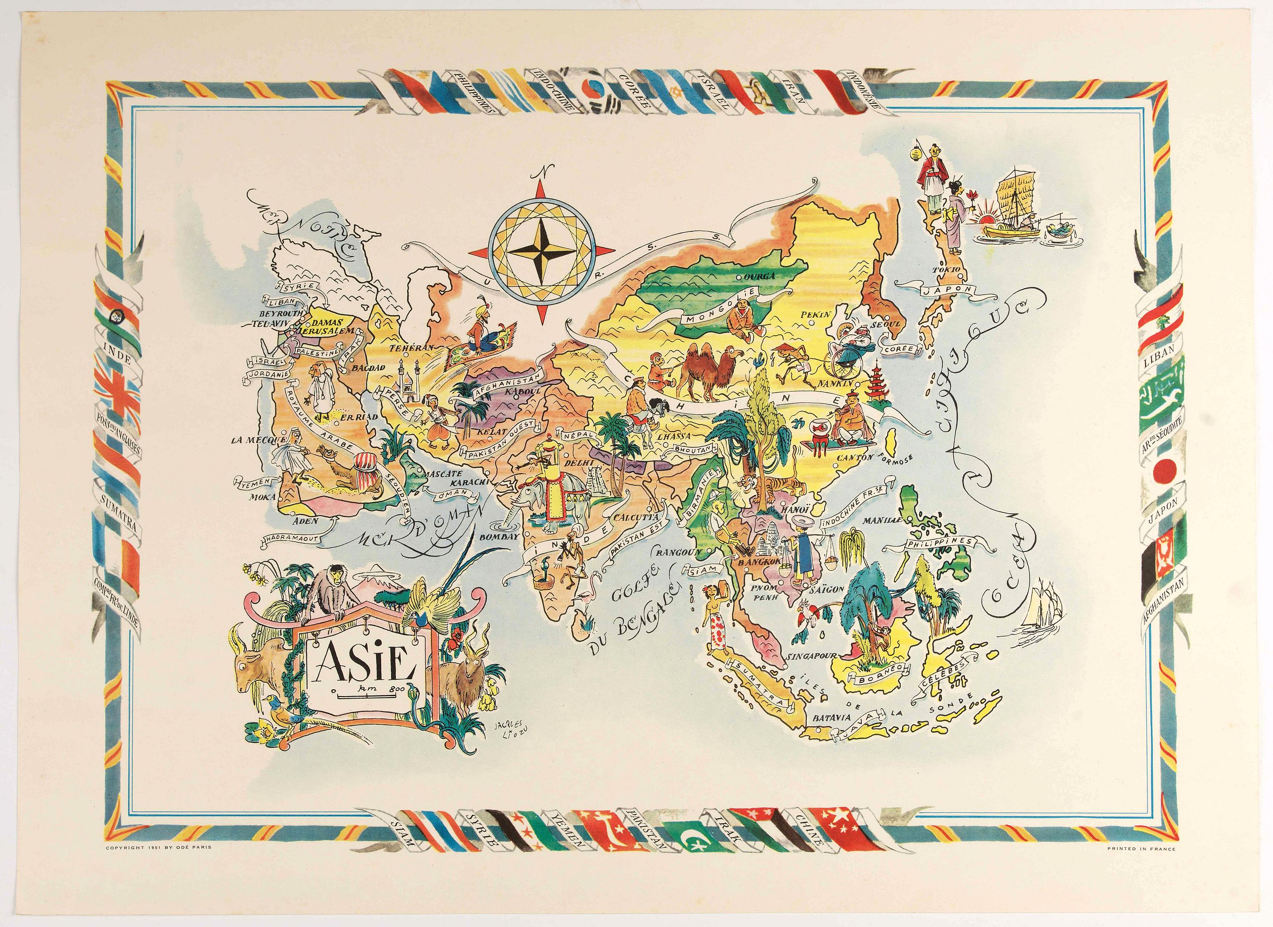 LIOZU, J., Asie., antique map, old maps