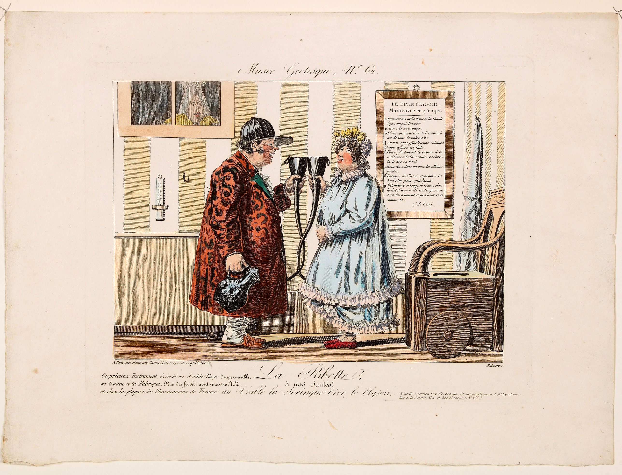 MALOEUVRE, Pierre, La Ribette a nos saules! Au Diable la Seringue Vive le Clysoir., antique map, old maps