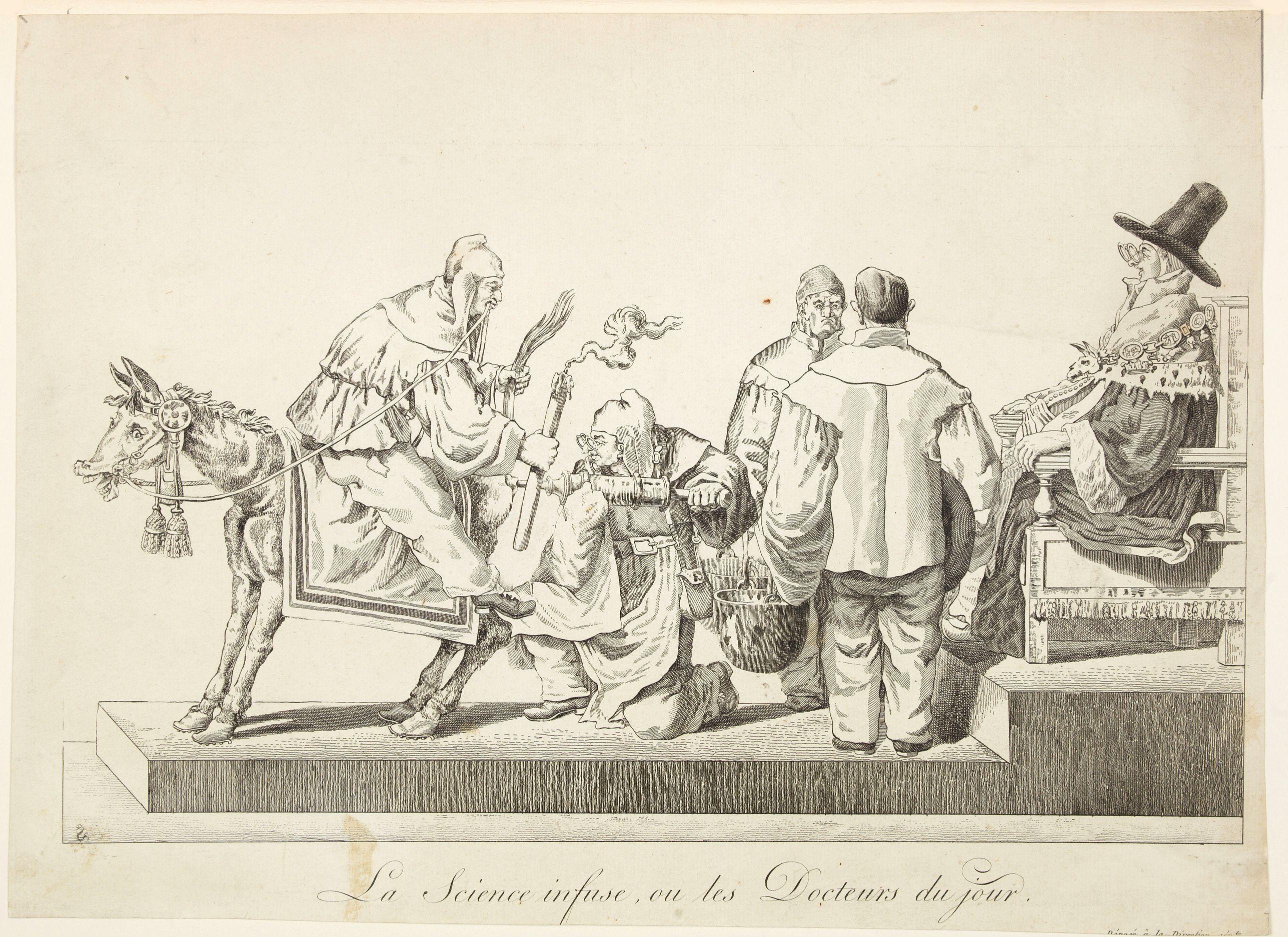 ANONYMOUS., La Science infuse, ou les Docteurs du jour., antique map, old maps
