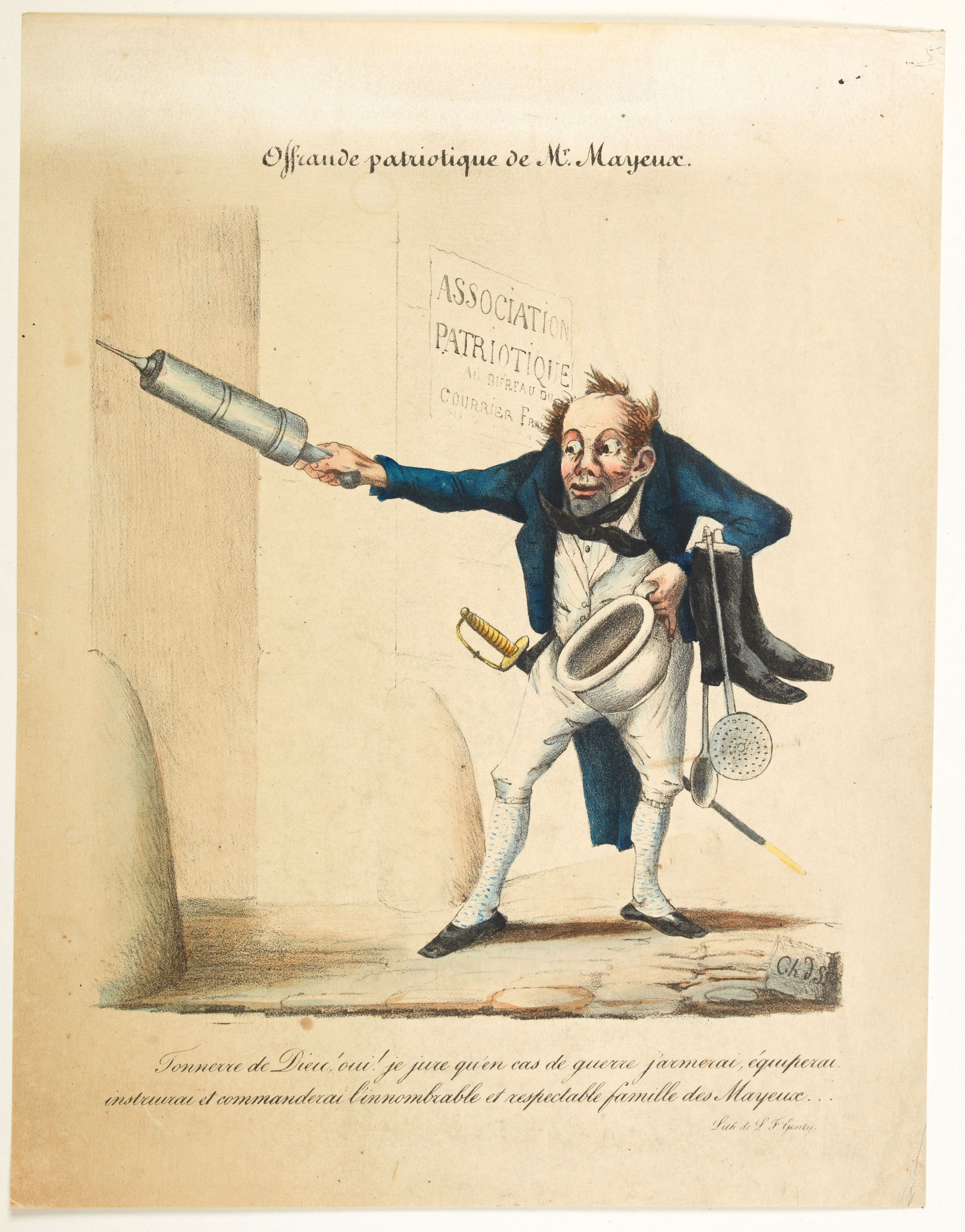 GENTY, L.F., Offrande patriotique de Mr Mayeaux., antique map, old maps
