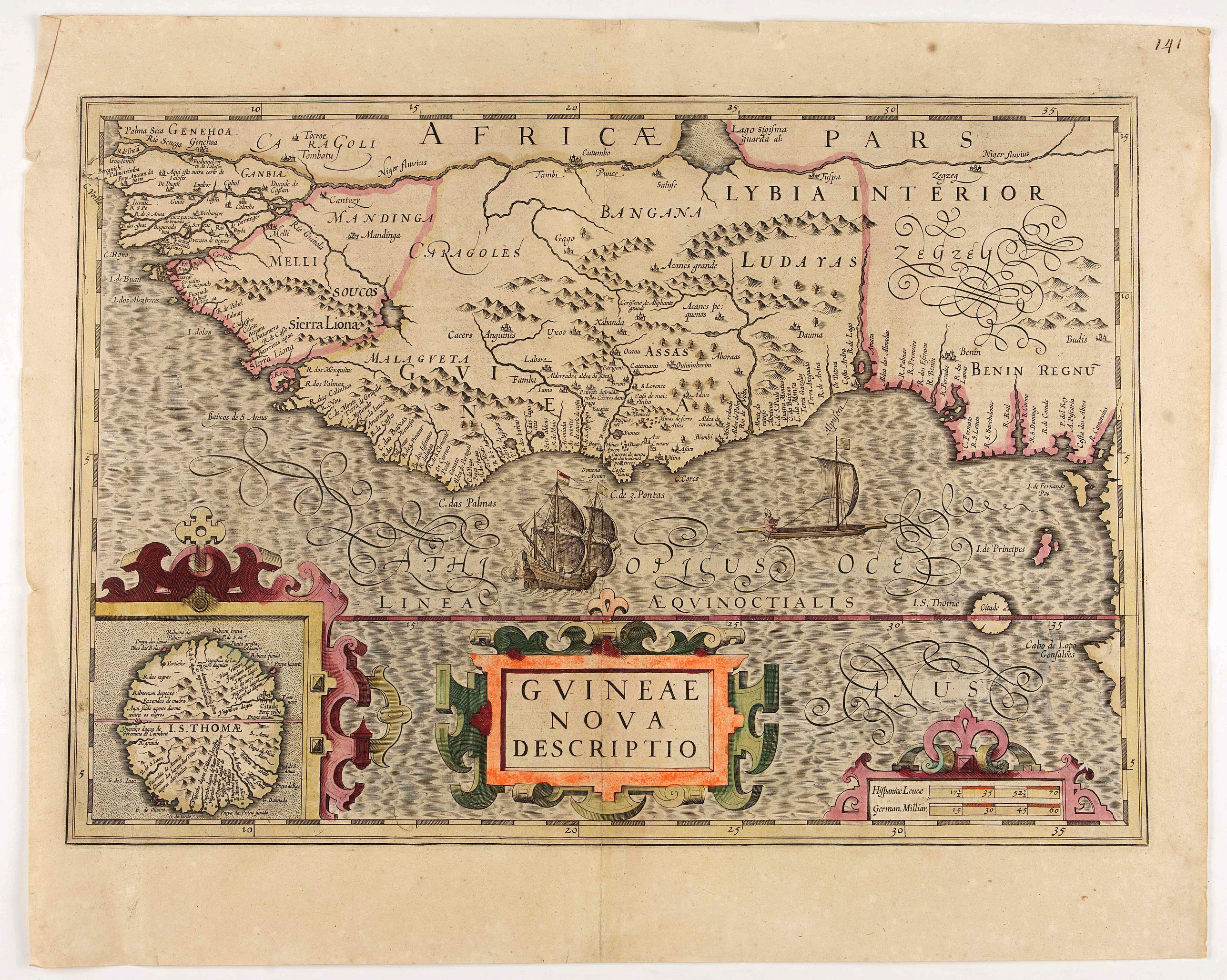 MERCATOR, G./ HONDIUS, J., Guineae Nova Descriptio., antique map, old maps