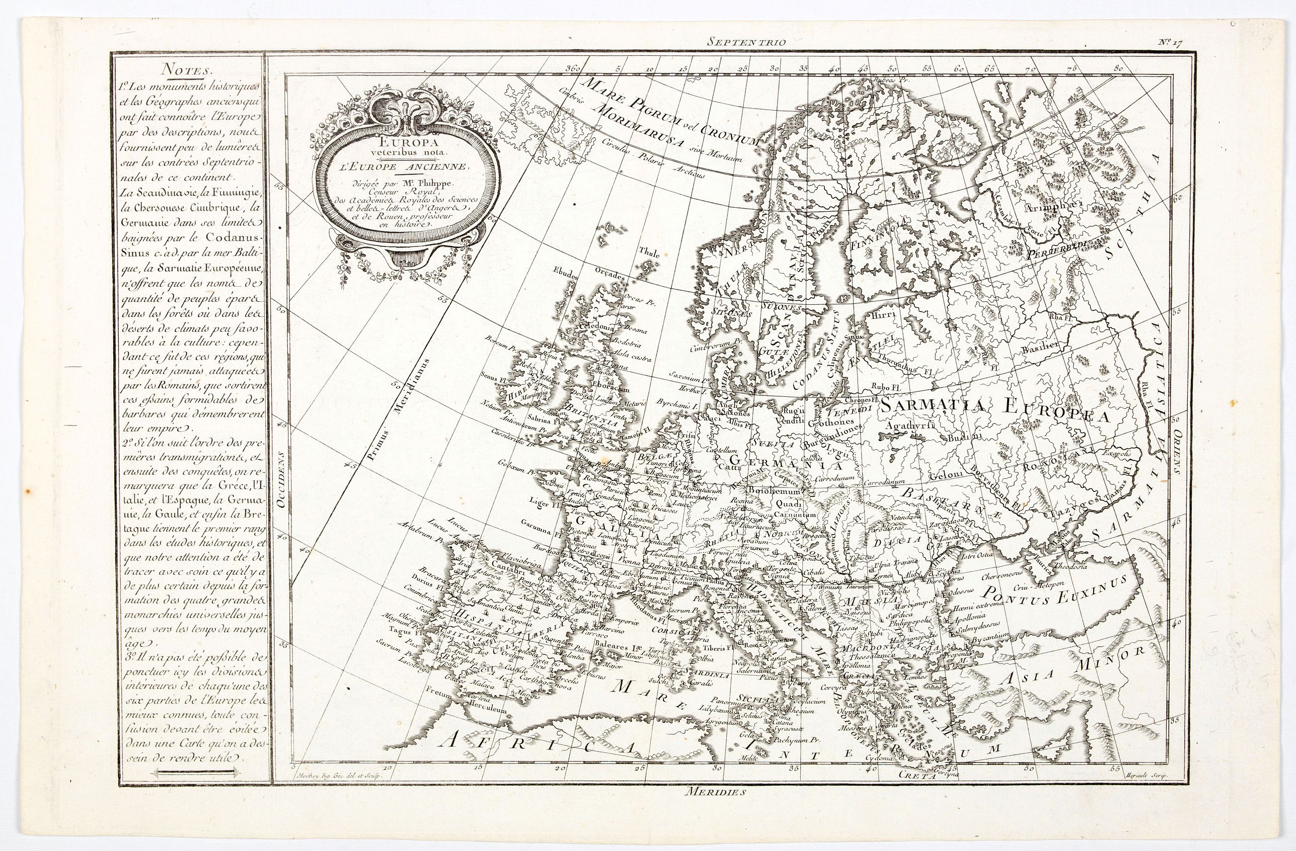 DE PRETOT, Philippe., Europa veteribus nota (L'Europe Ancienne)., antique map, old maps