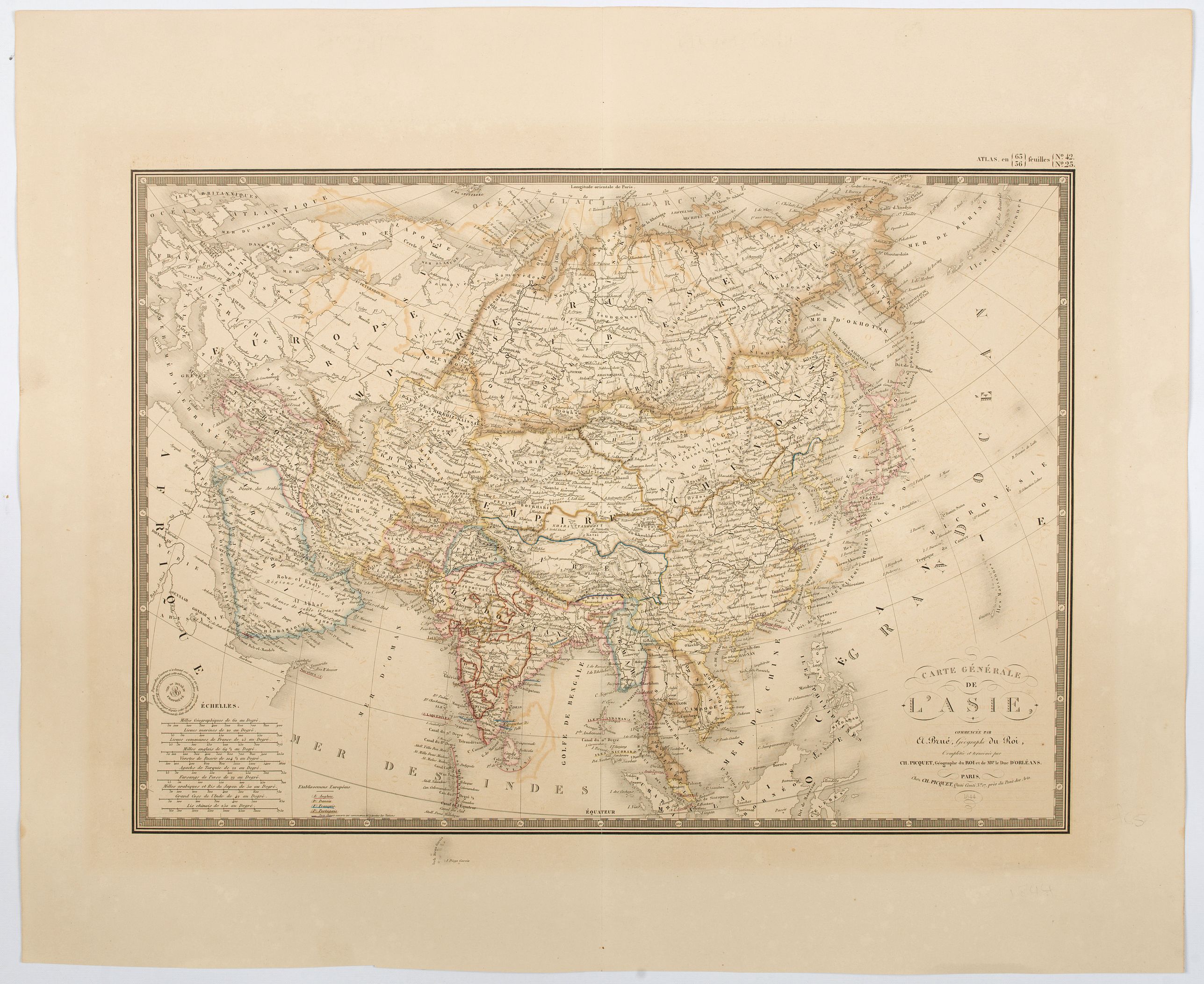 BRUE, A.H., Carte Generale de L'Asie., antique map, old maps