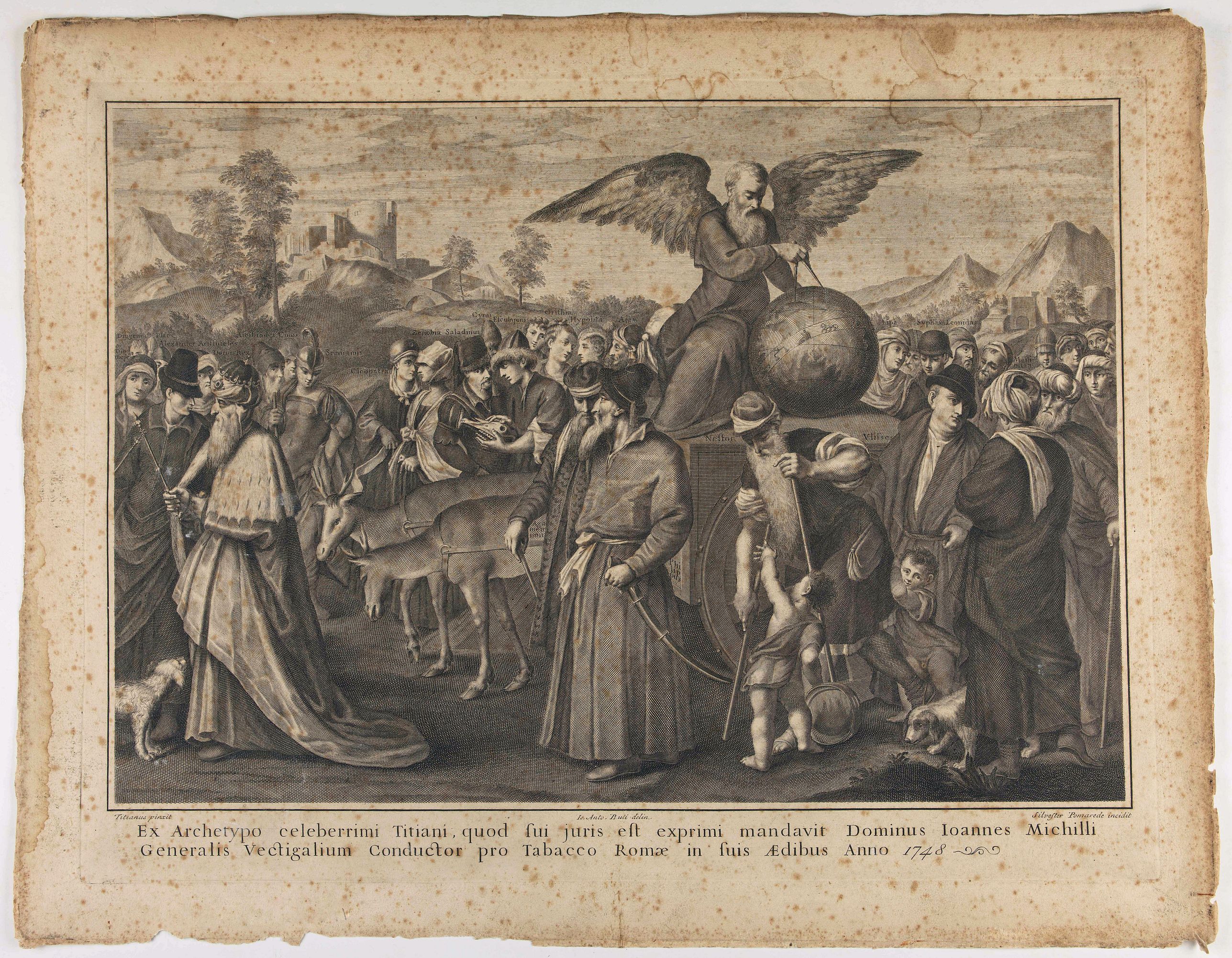 BUTI, G., Ex archetypo celeberrimi Titiani, quod sui juris est exprimi mandavit dominus Ioannes Michilli . . ., antique map, old maps