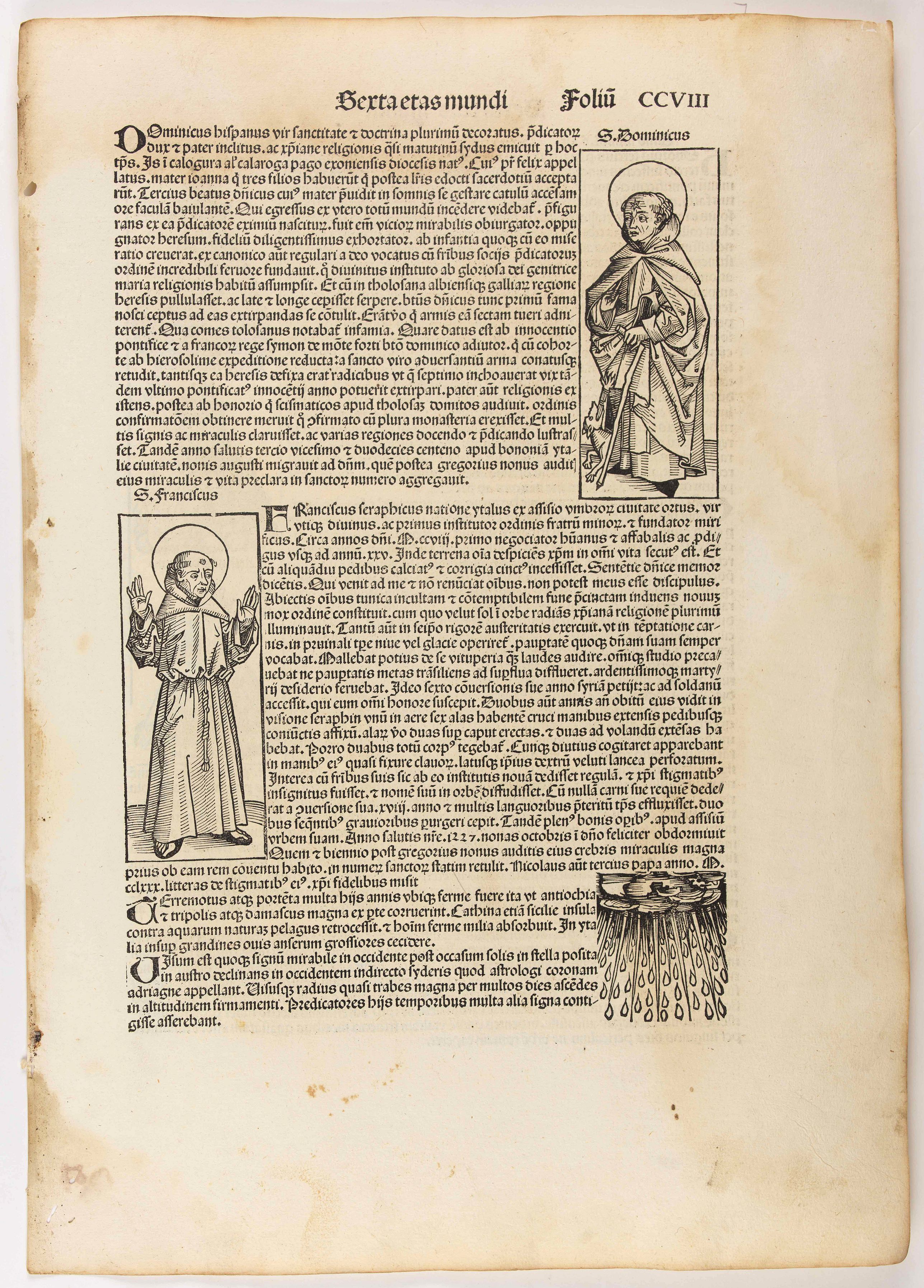 SCHEDEL, H., Sexta etas mundi. CCVIII, antique map, old maps