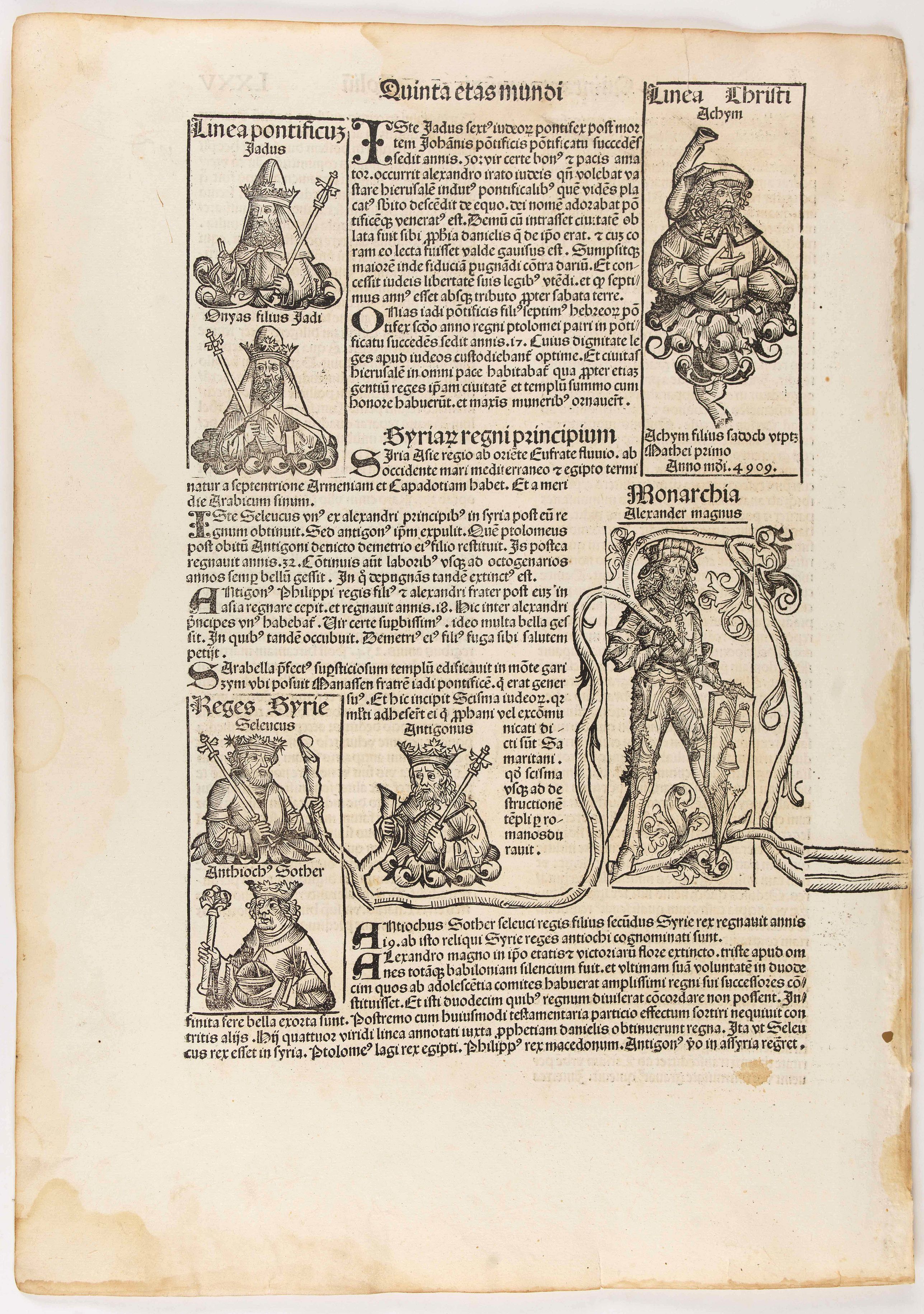 SCHEDEL, H., Sexta etas mundi. Foliu LXXV, antique map, old maps