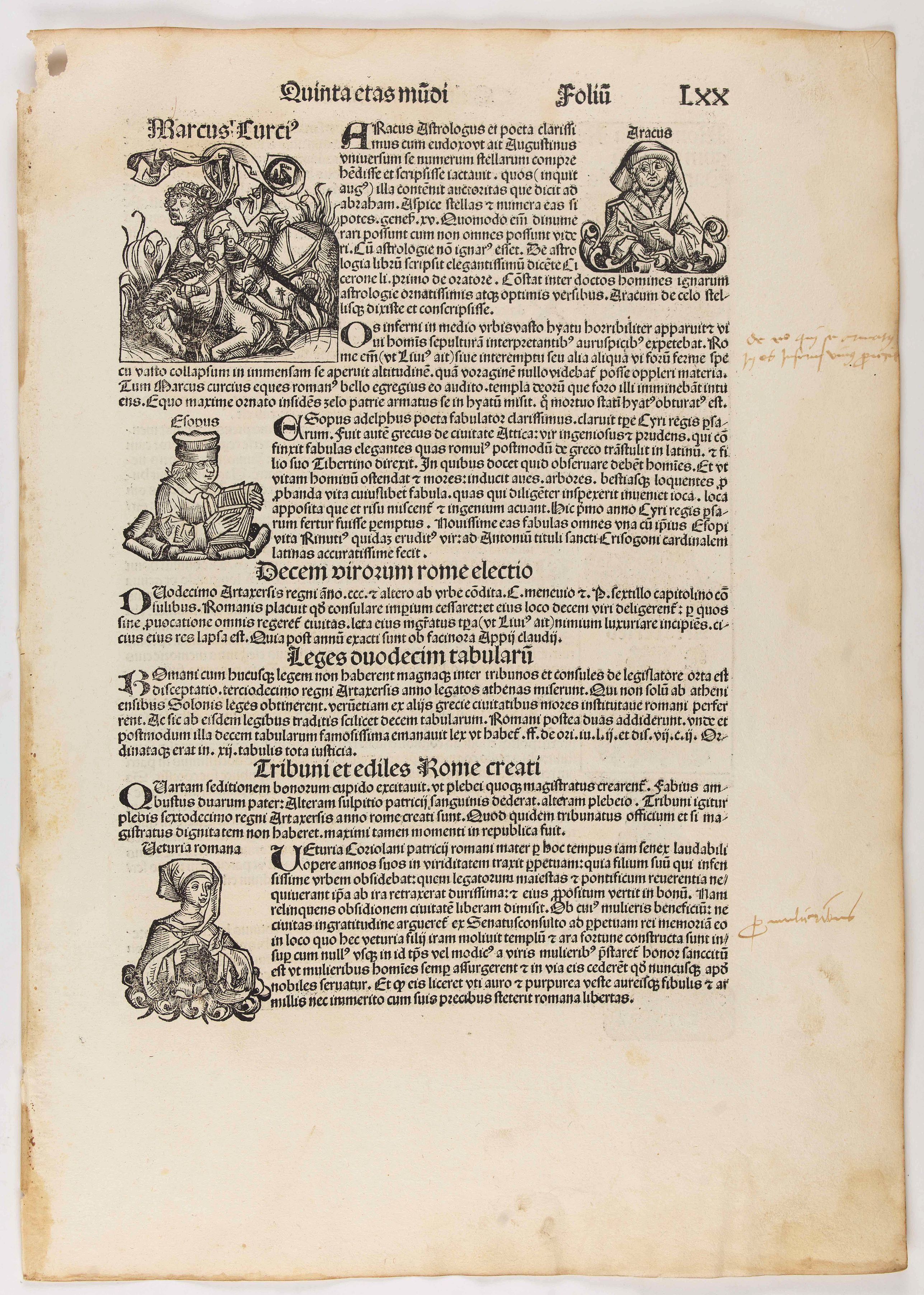 SCHEDEL, H., Sexta etas mudi LXX, antique map, old maps