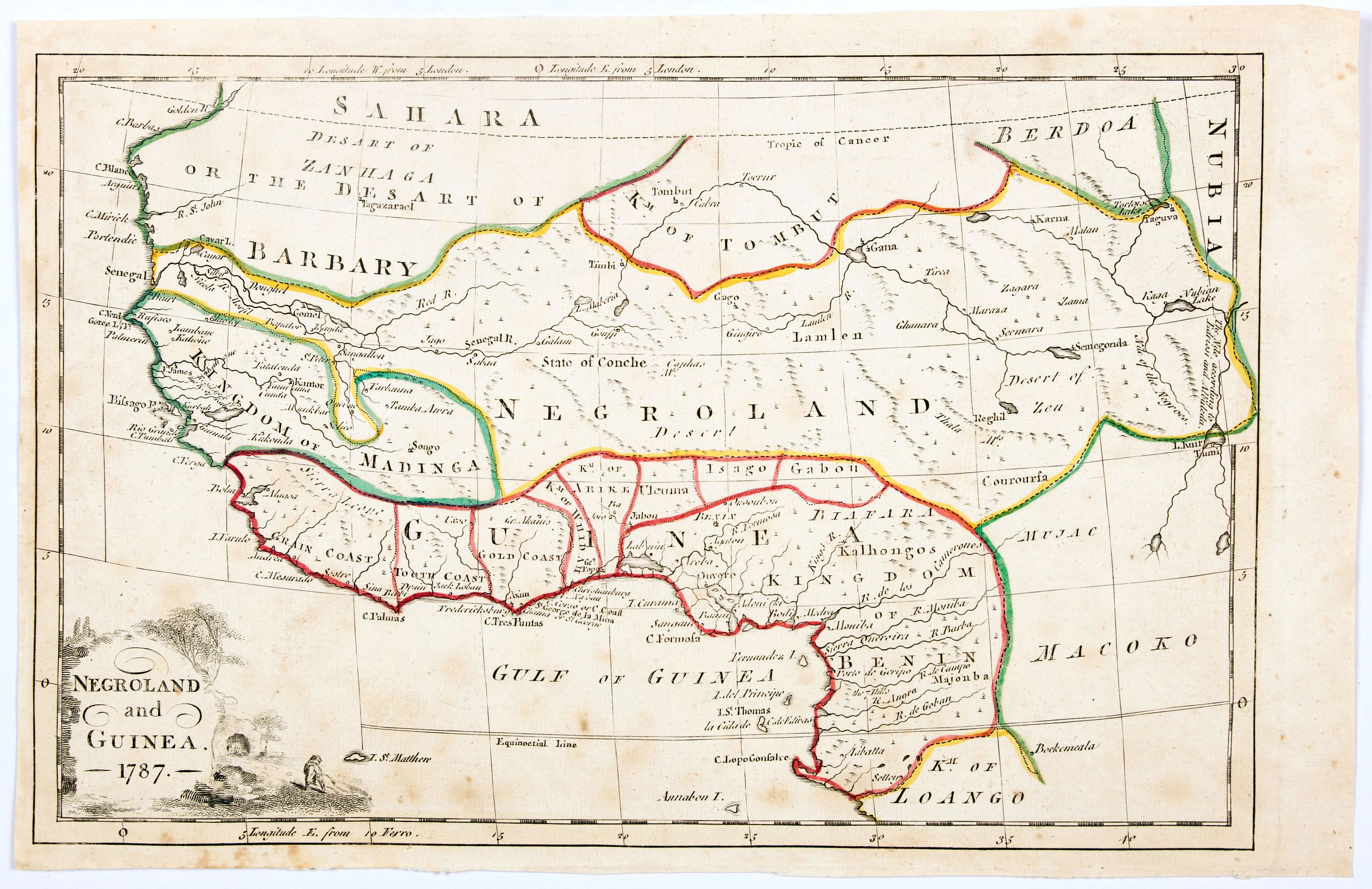 STALKER., Negroland and Guinea. 1787, antique map, old maps
