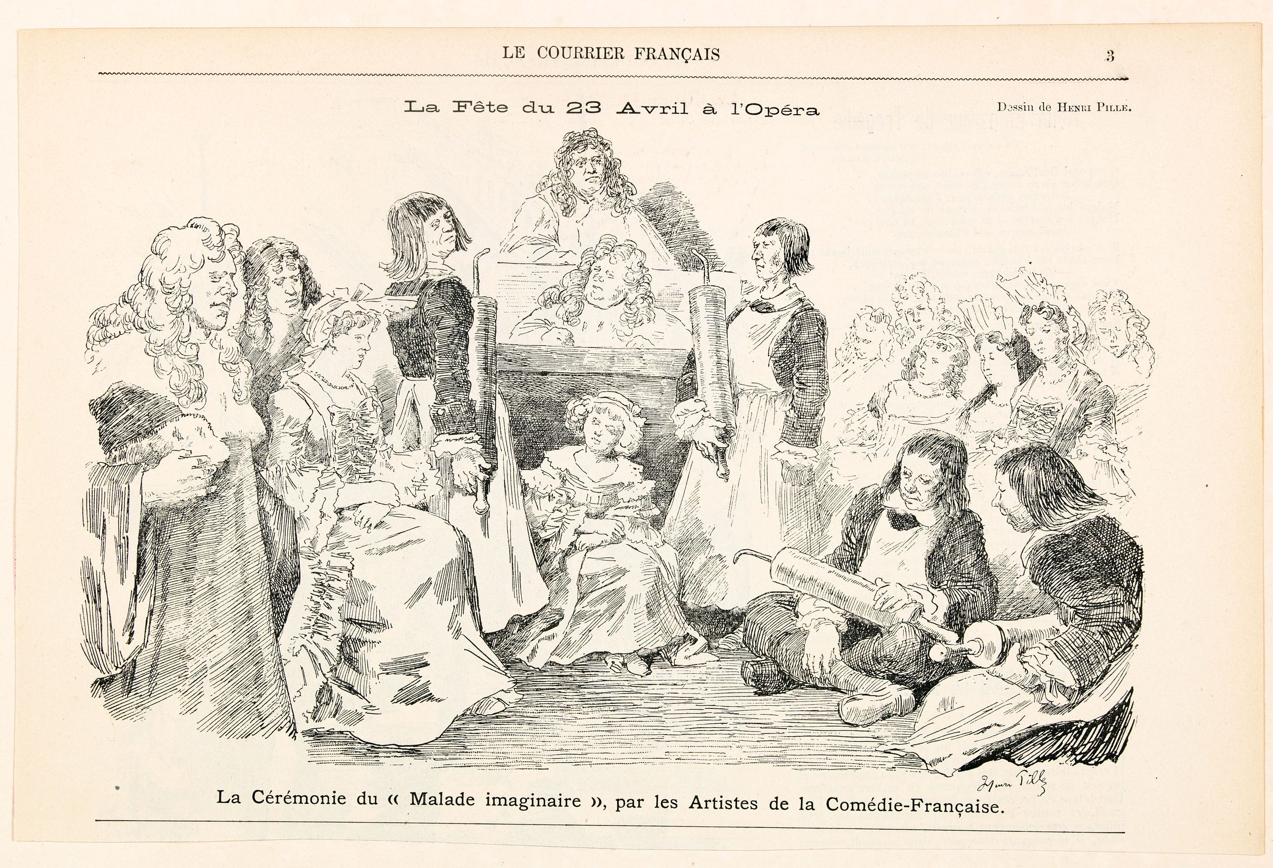 ROCQUES, Jules., La Fete du 23 Avril a l'Opera., antique map, old maps