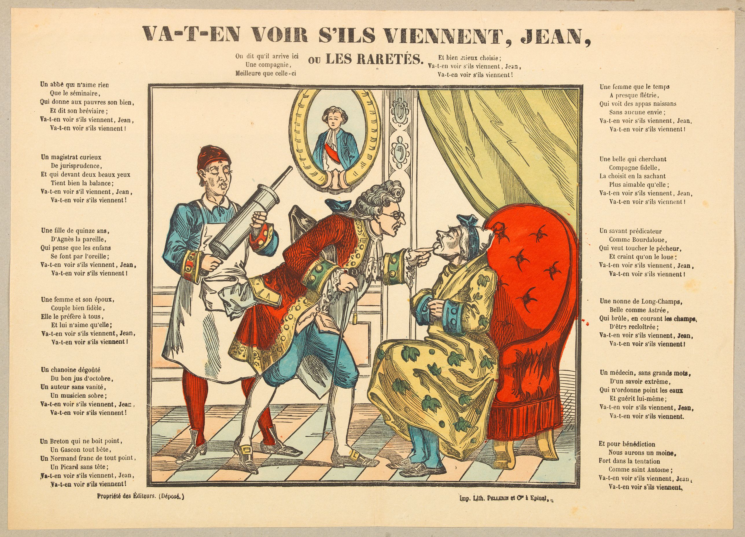 PELLERIN & Co., Va-t'en-voir s'ils viennent, Jean, ou Les Raretes., antique map, old maps